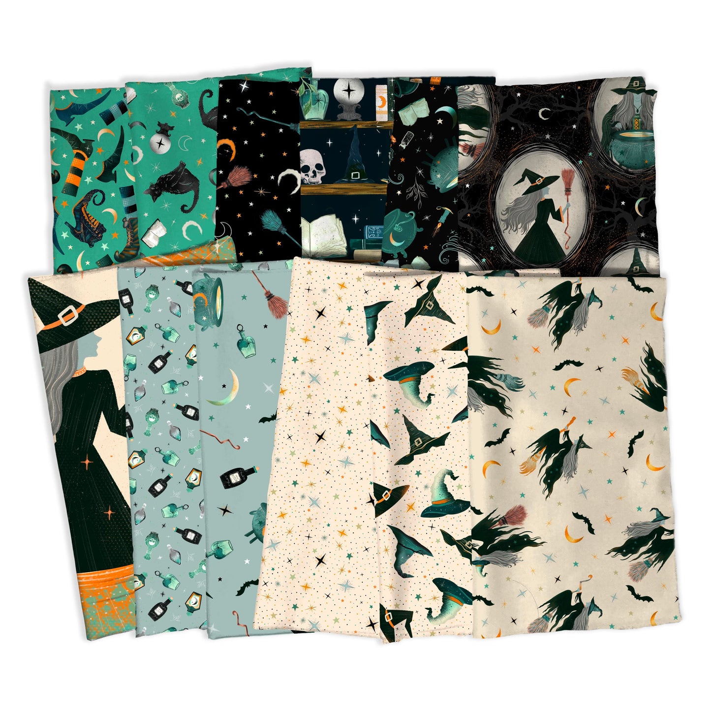 Witchy Wicked HY Bundle of 11 Fabrics Plus 36" Panel by Rose Halsey