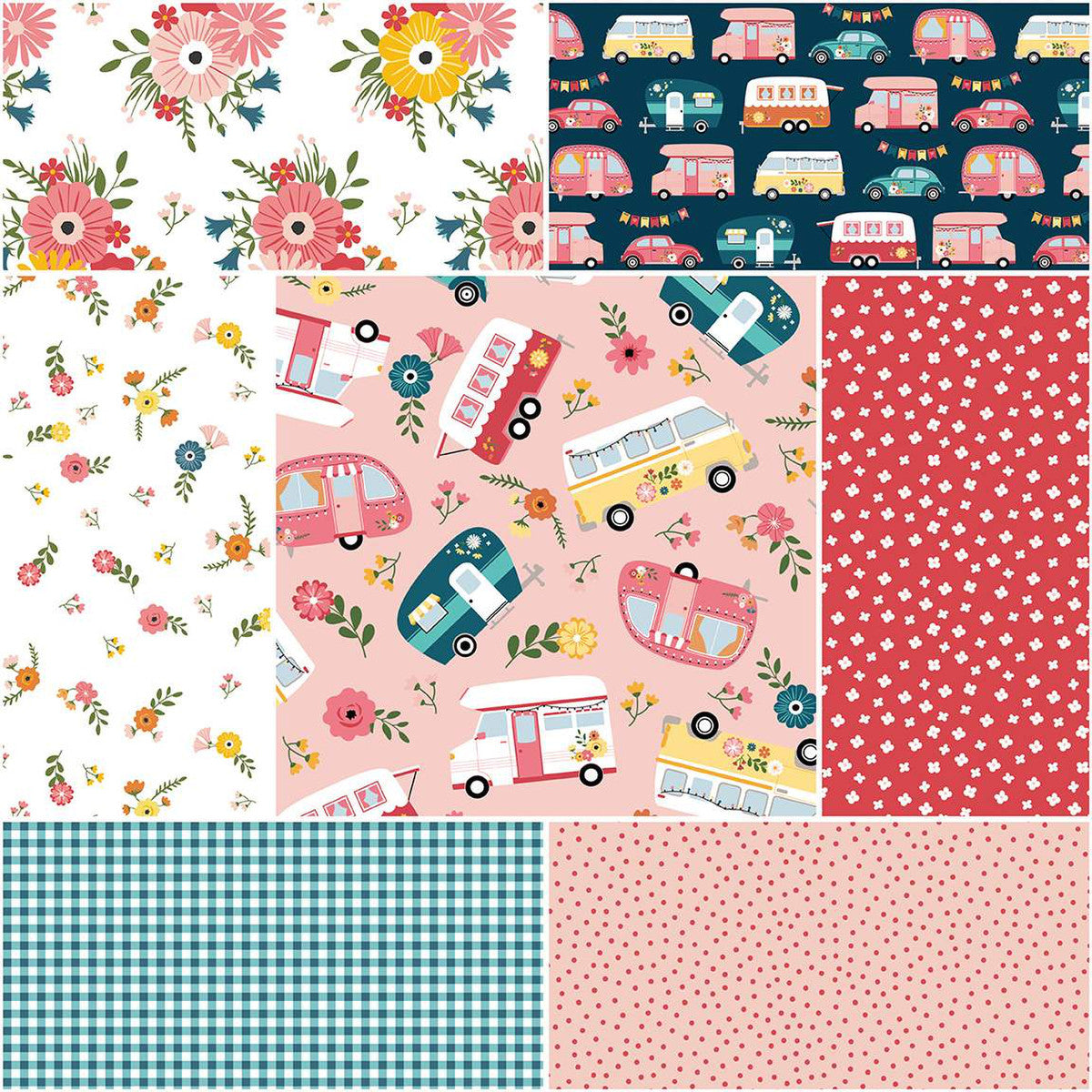 Gone Glamping by Lori Whitlock 1 Yard Bundle Pink  Color Bundle  1YD.14790P.7 Bundle