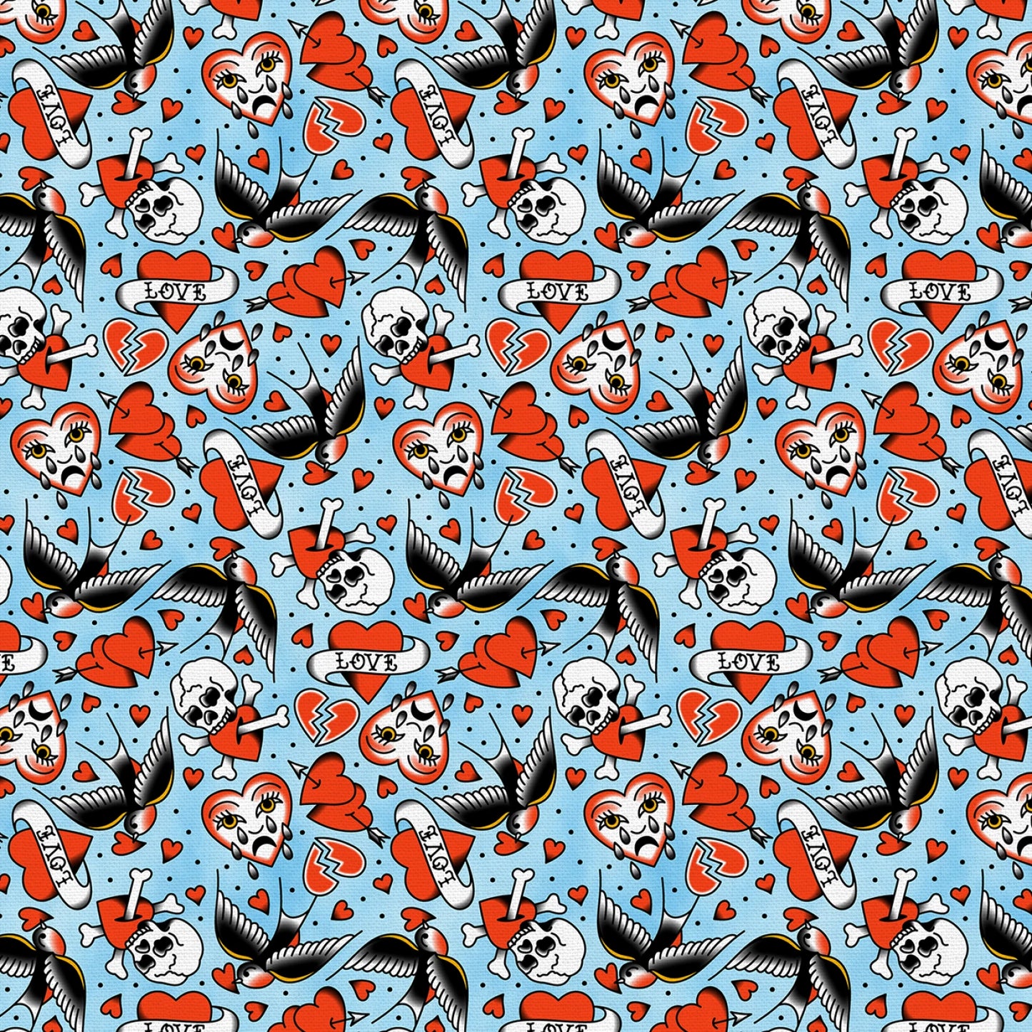 Timeless Tattoos Tattoo Toss Blue 18325900 Blue 118" Wideback Cotton Woven