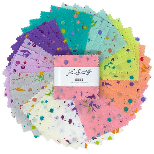 Tula Pink True Colors Precuts Fairy Dust 2.5" Mini Charm Pack Bundle of 42 FB18MCTP.FAIRYDUST  Cotton Woven