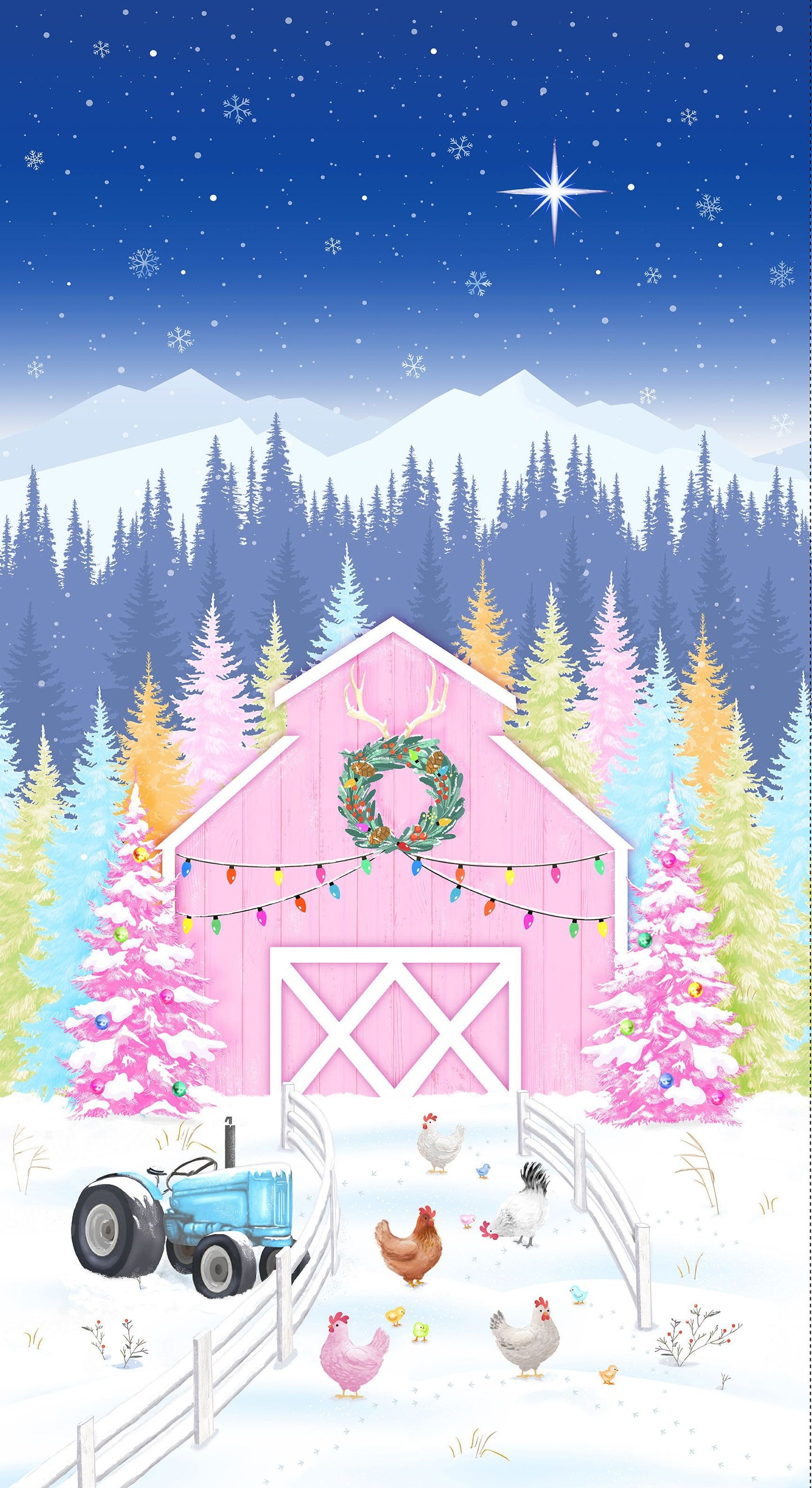 Homestead Holiday by Charisma Horton 24" Panel Holiday Barn Multi    PANELCH-CD3650-MULTI Cotton Woven Panel