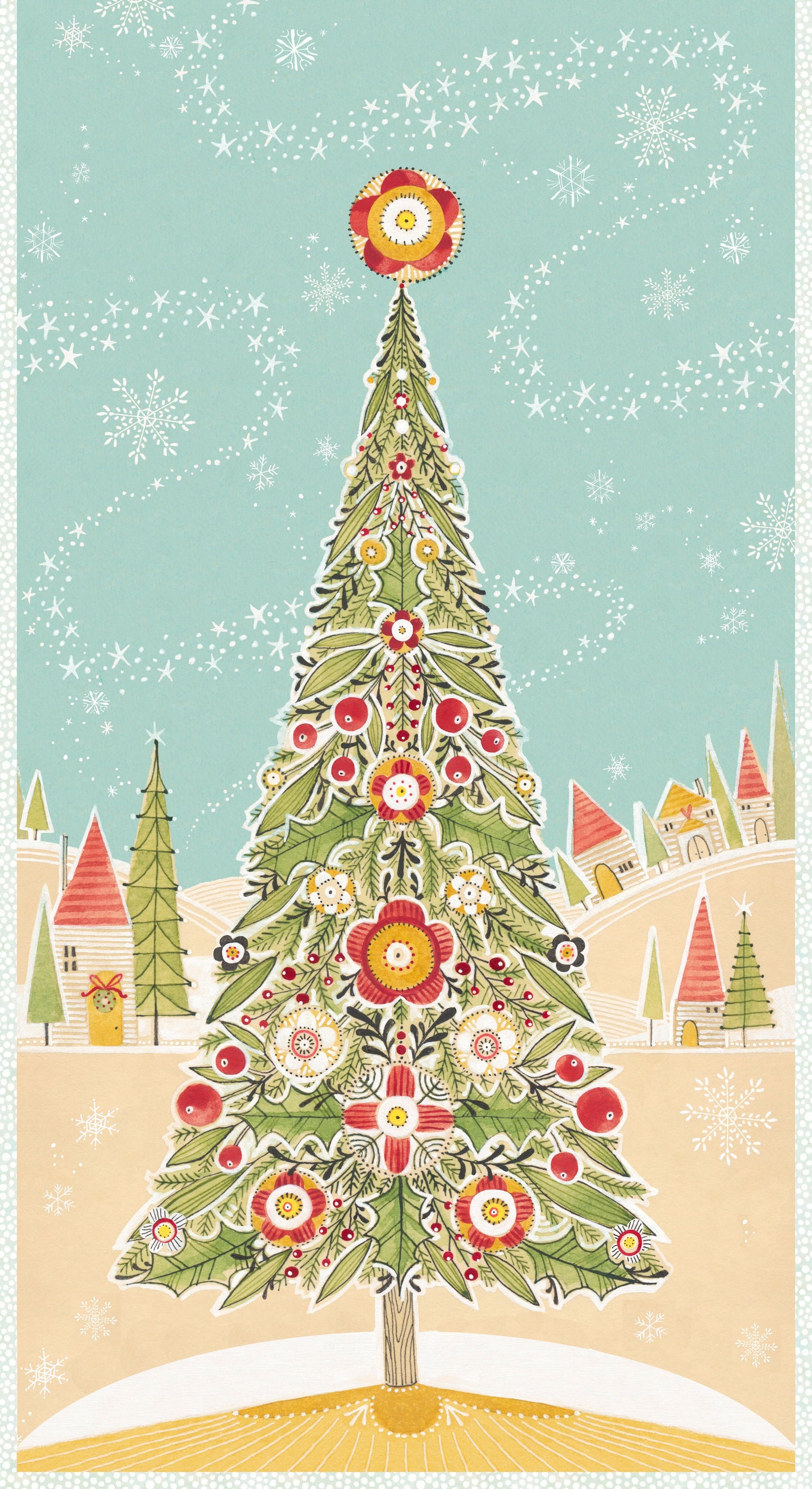 Love Santa by Cori Dantini 24" Panel Oh Christmas Tree    PWCD037.XPANEL Cotton Woven Panel