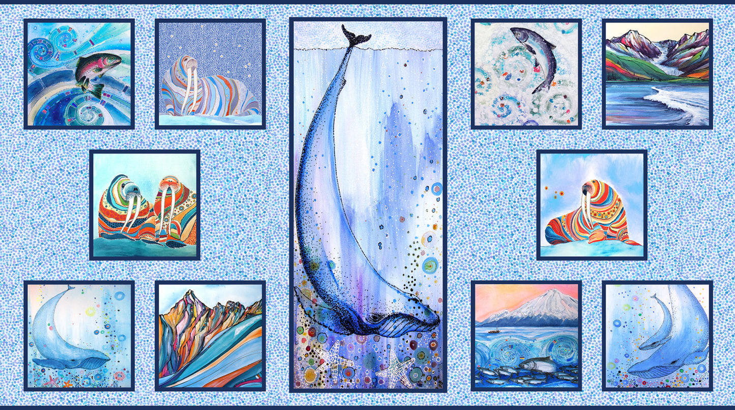 PREORDER ITEM - EXPECTED MAY 2025: Wild Waters by Dawn Gerety 24" Panel WWAT5480-PA Cotton Woven Panel