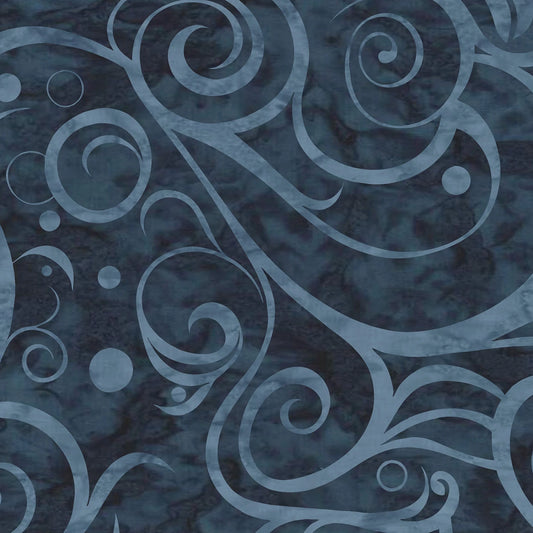 Preorder Jan 2027: Backing Coordinate for The Land Called Honah Lee Midnight Swirl & Dot Easy Breezy 118" Wideback 2709-74