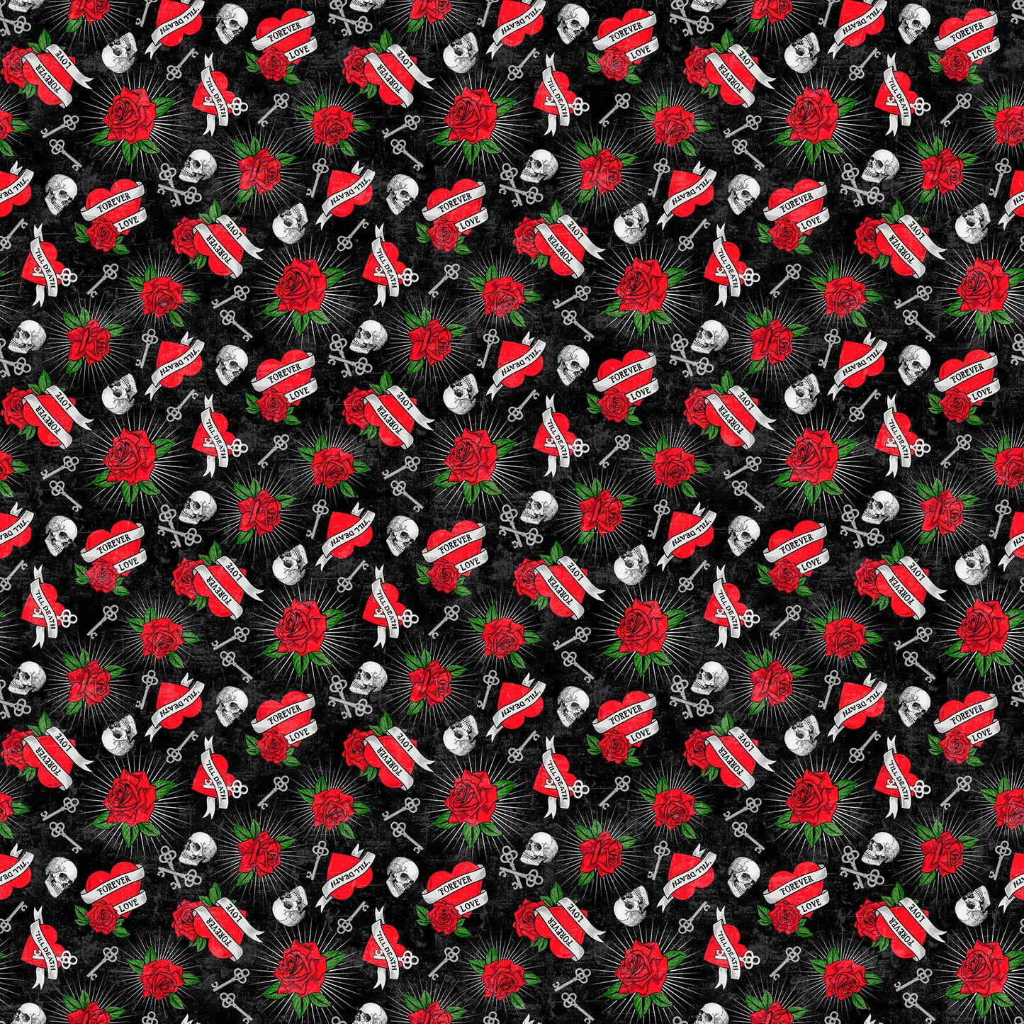 'Till Death Us Do Part by Deborah Edwards Black/Multi 28112-99 Cotton Woven Fabric