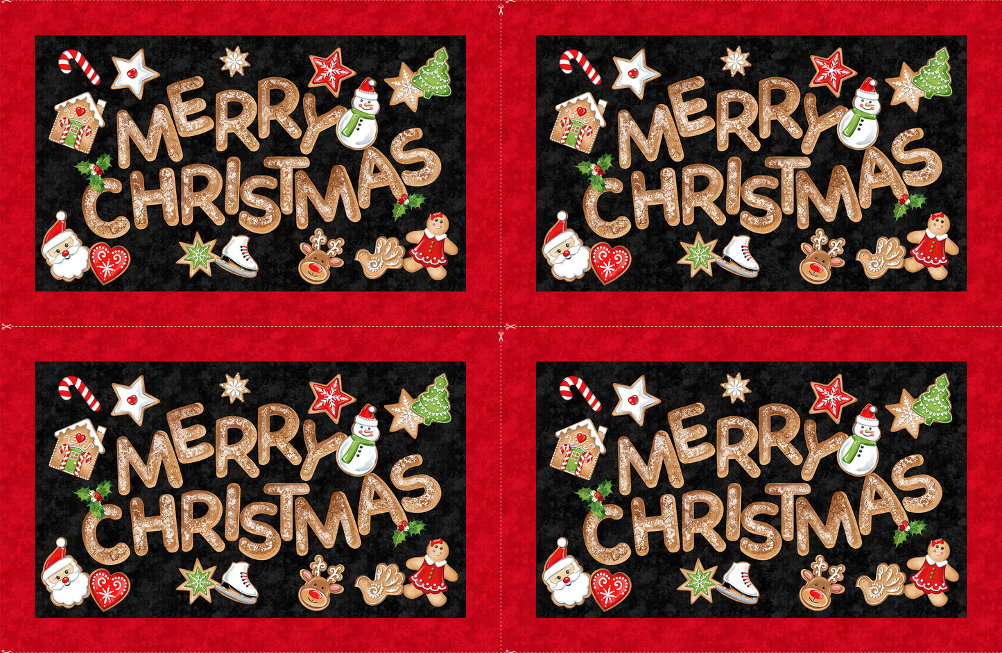 Sugar Coated Digital by Deborah Edwards 28" Panel Placemats Black/Multi (4 as shown)   DP271399-9 Cotton Woven Panel