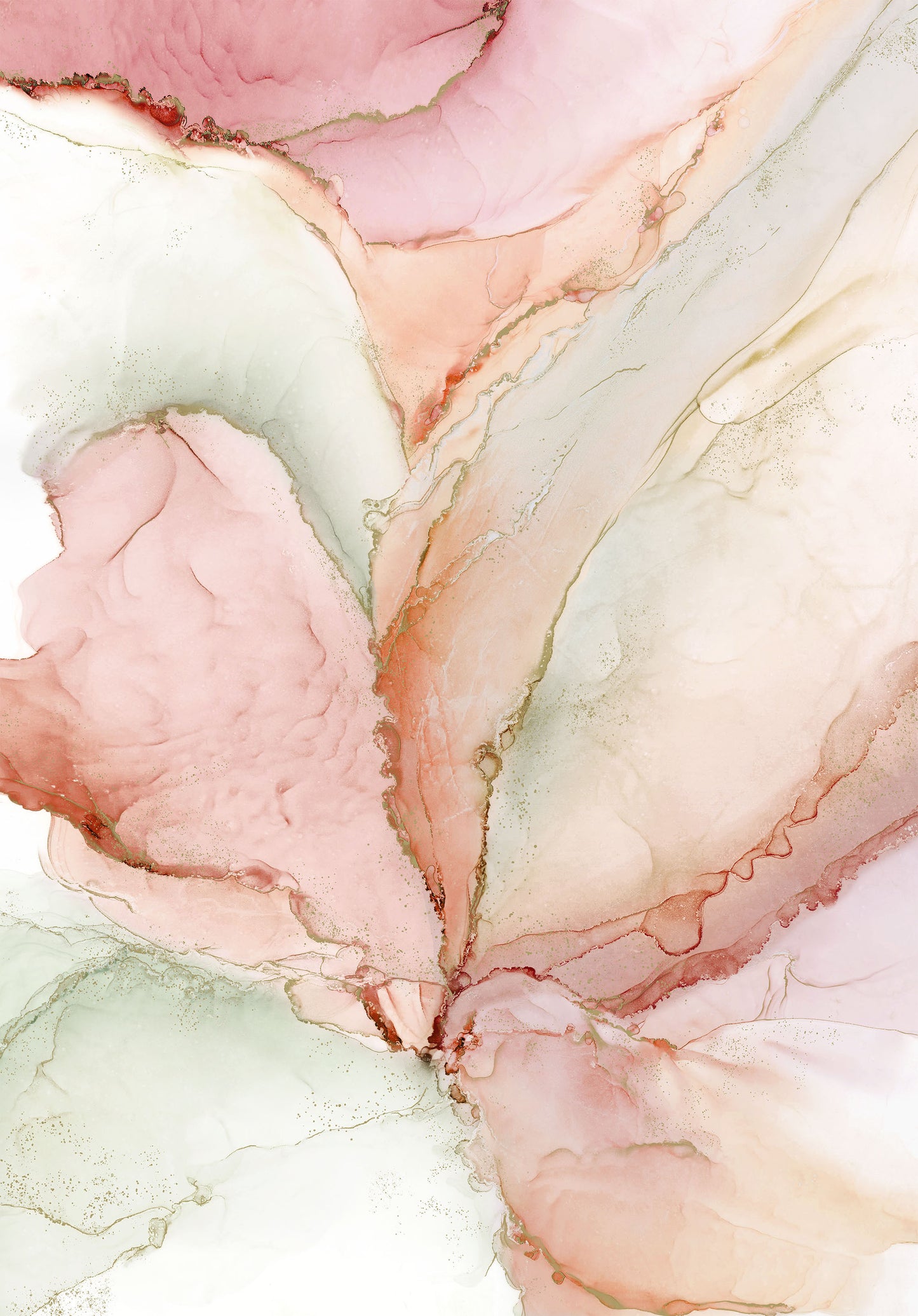 Midas Touch Metallic by Deborah Edwards & x Samra 30" Panel  Rose/Sage   26923-23 Cotton Woven Panel