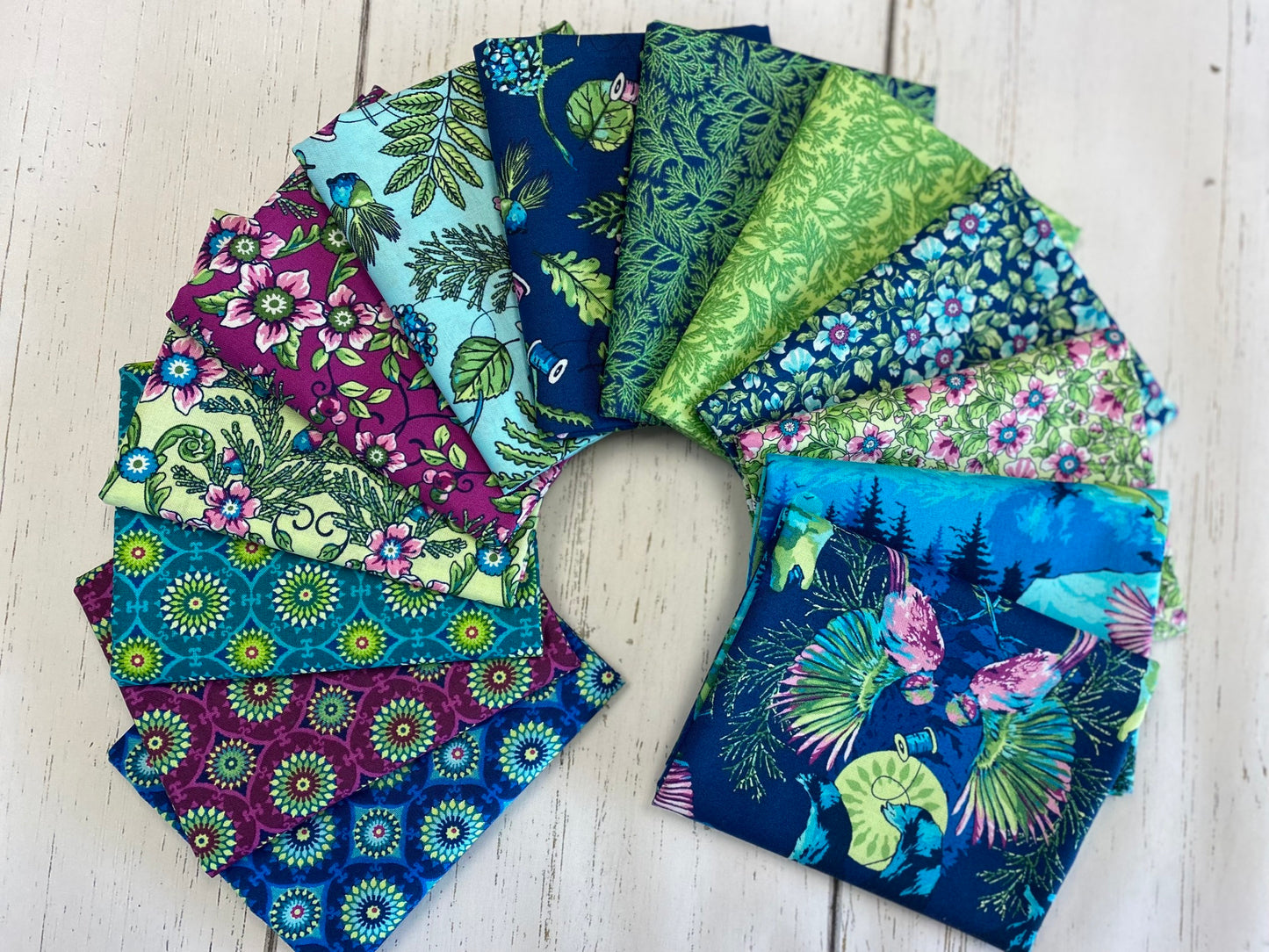 Wild by Natural Born Quilter Brett Lewis Enchantment Celedon Multi 24972-72 Cotton Woven Fabric