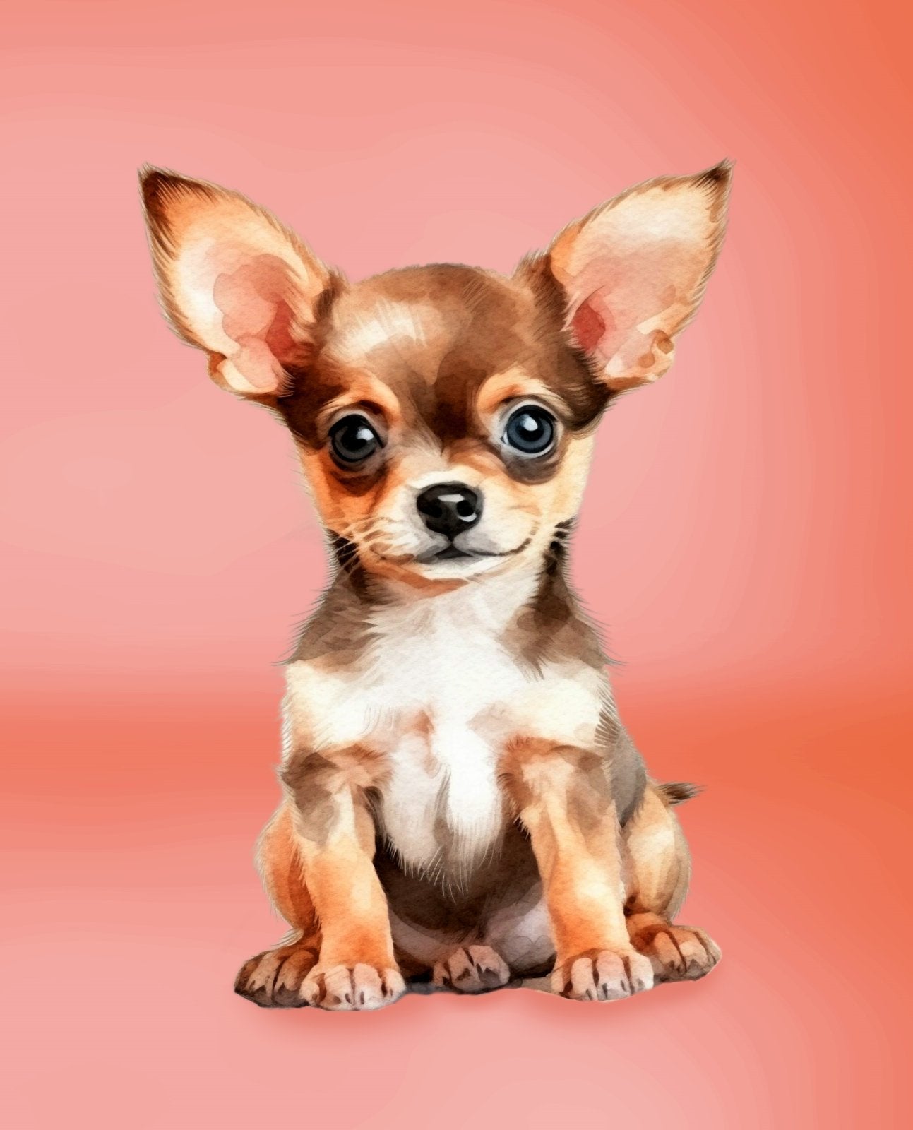 Doggies! 35.5” Panel Chihuahuas Peach  DX-4830-3C-1   Cotton Woven Panel