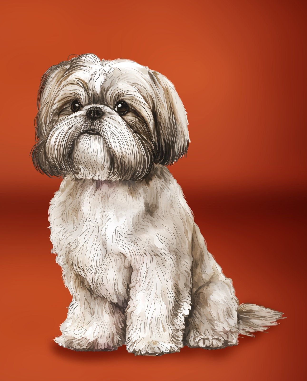 Doggies! 35.5" Panel Shih Tzu  DX-4824-3C-1 Cotton Woven Panel