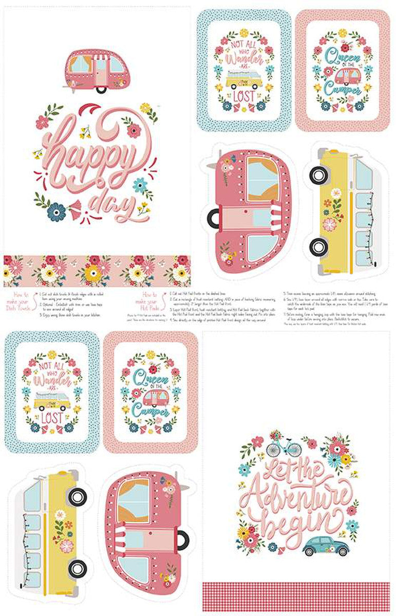 Gone Glamping by Lori Whitlock 36" Panel  (56" Wide) Home Décor Tea Towel and Hot Pad   HD14797.PANEL Cotton Woven Panel