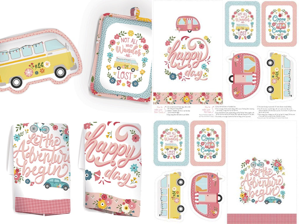 Gone Glamping by Lori Whitlock 36" Panel  (56" Wide) Home Décor Tea Towel and Hot Pad   HD14797.PANEL Cotton Woven Panel