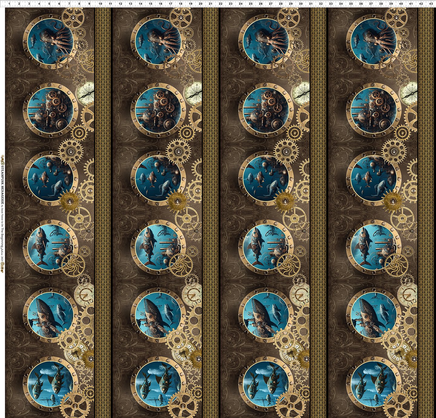 PREORDER ITEM - EXPECTED DECEMBER 2025: Steampunk Menagerie By Jason Yenter 3ST.1 3ST.1 Cotton Woven Fabric
