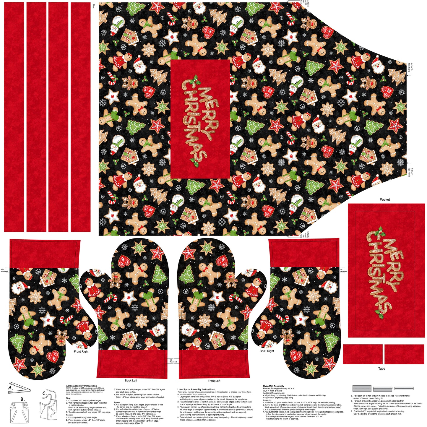 Sugar Coated Digital by Deborah Edwards 43" Panel Adult's Apron  Red  DP27137-24 Cotton Woven Panel