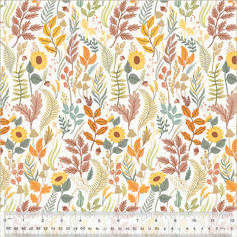 Harvest Gathering Foraged Leaves Cloud White 54079-6