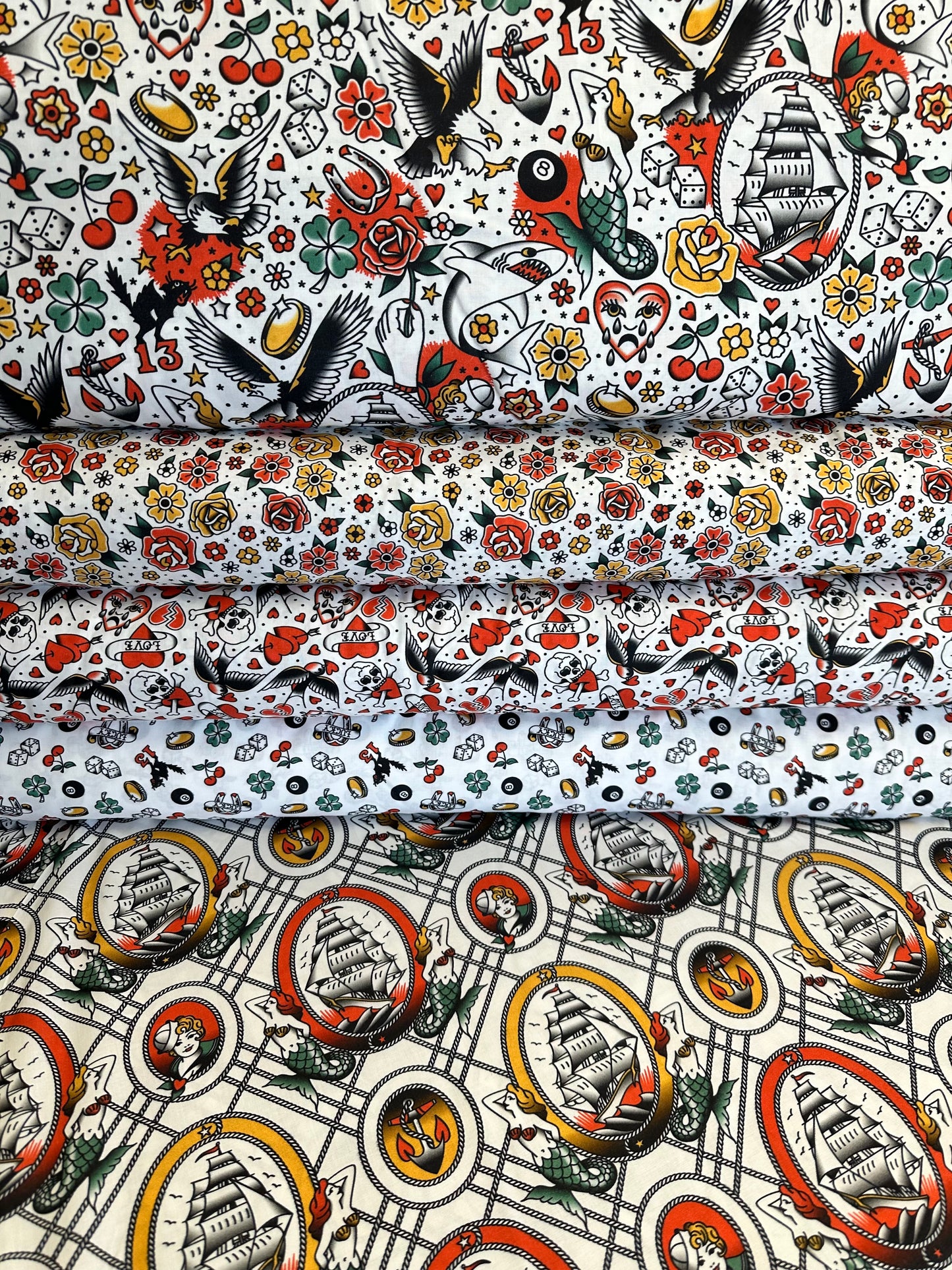 Timeless Tattoos Flower Tattoos White 18325905 White 118" Wideback Cotton Woven