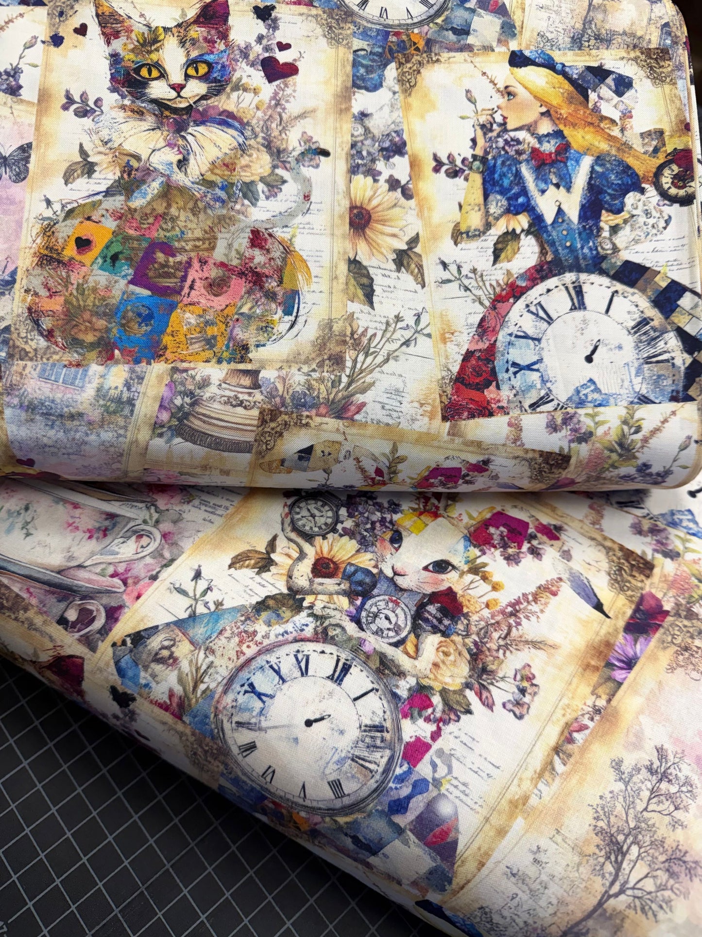 Looking Glass Alice's Dream Collage Digital 108" Wideback XERA-CD4088 MULTI Cotton Woven