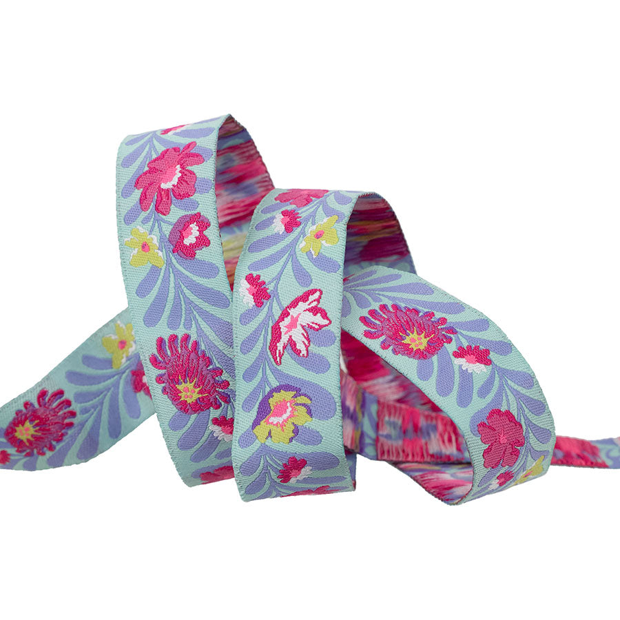 Untamed by Tula Pink 7/8” Ribbon Flowerfield Cosmic TK124/22mm Col 01