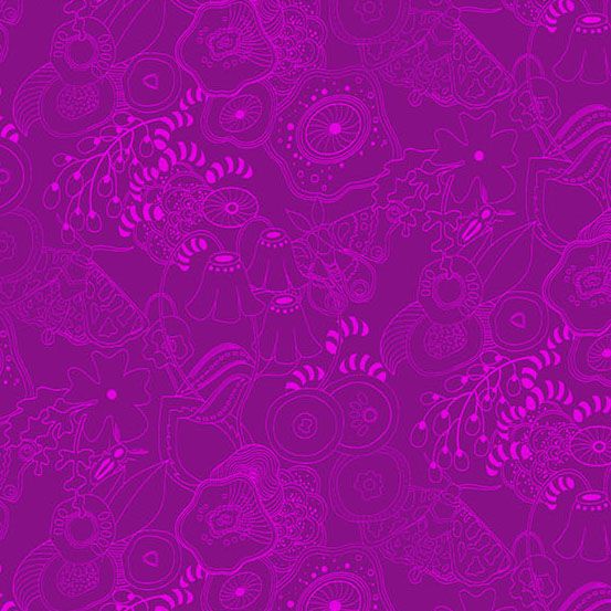 Color Camp Bloom Tangle Dark Amethyst 10420-P by Alison Glass