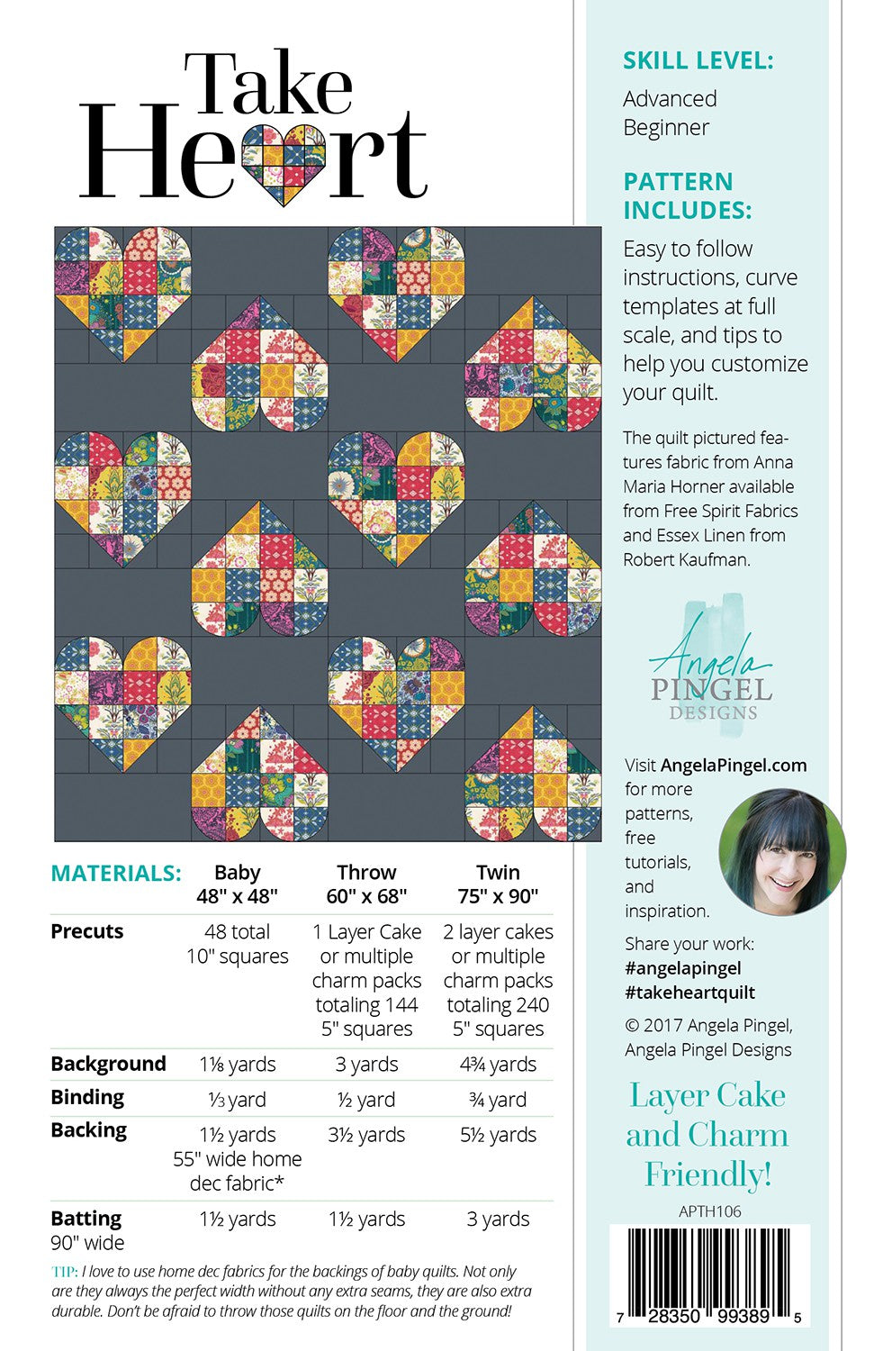 Take Heart by Angela Pingel APTH106 Pattern