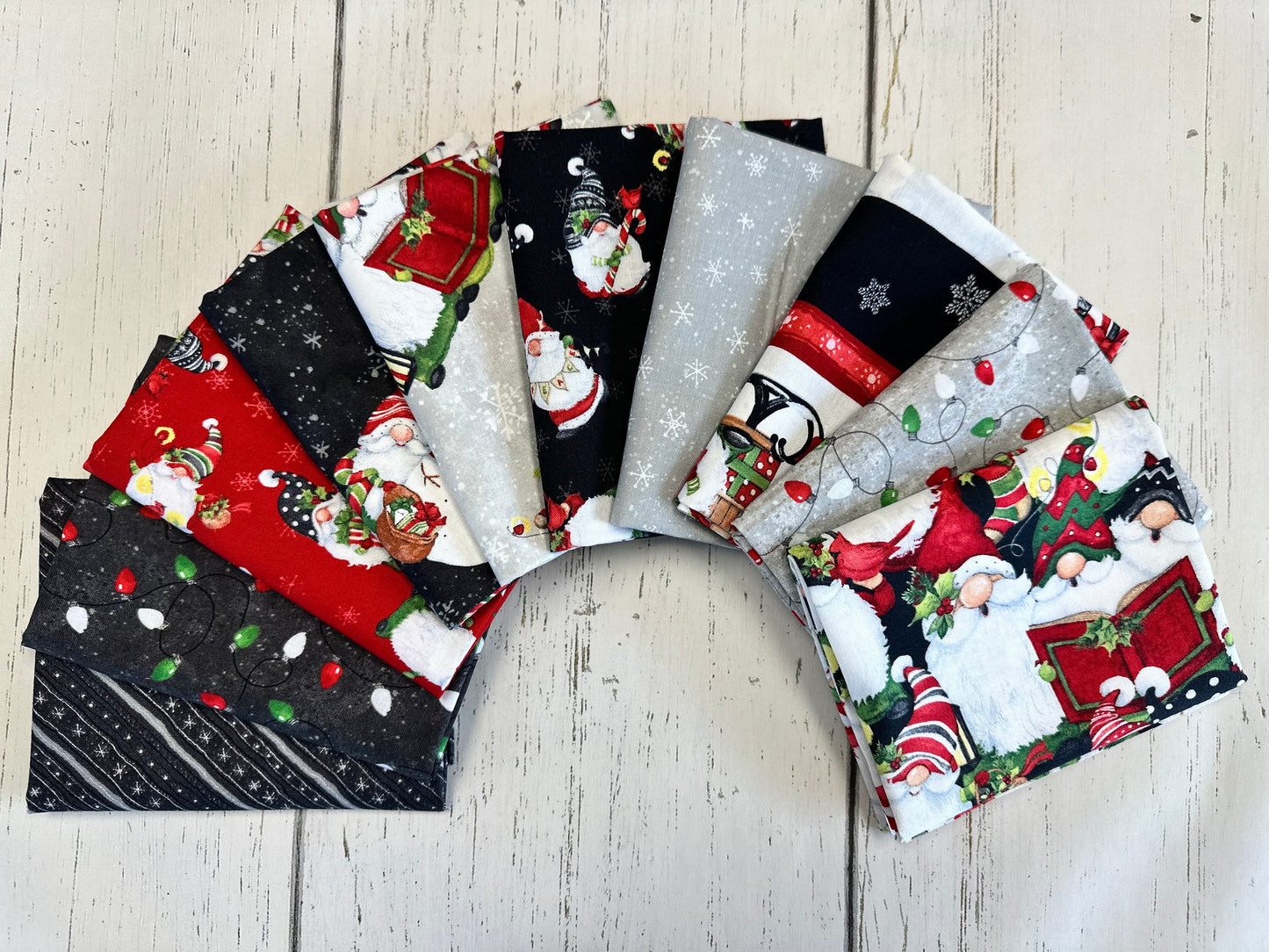 Baby, It's Gnomes Outside by Susan Winget Diagonal Stripe Black 39807-999 Cotton Woven Fabric