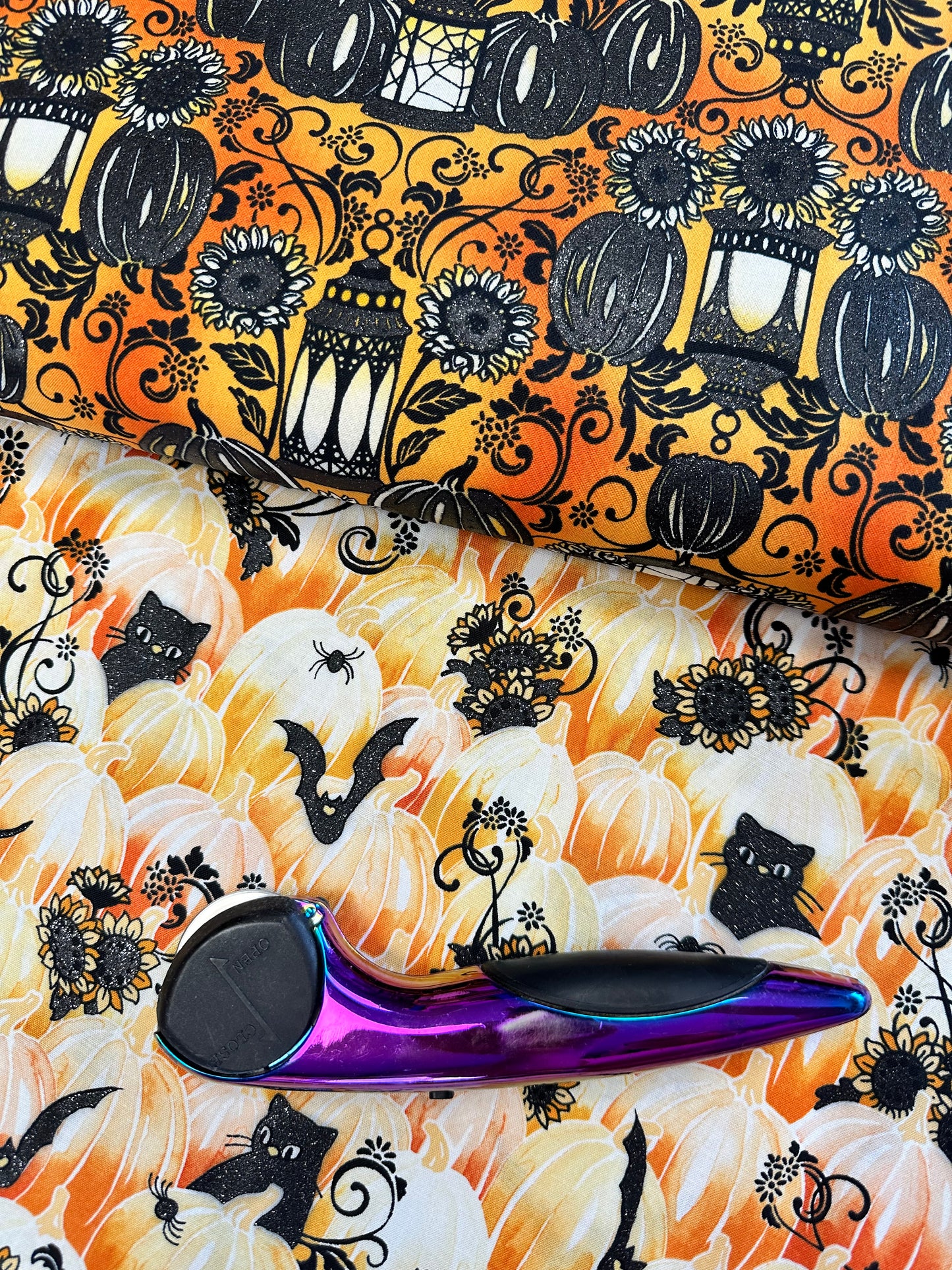 Bat-tastic by Vanessa Lillrose & Linda Fitch Pumpkins Pumpkin w/Glitter WELM21705148 Cotton Woven Fabric
