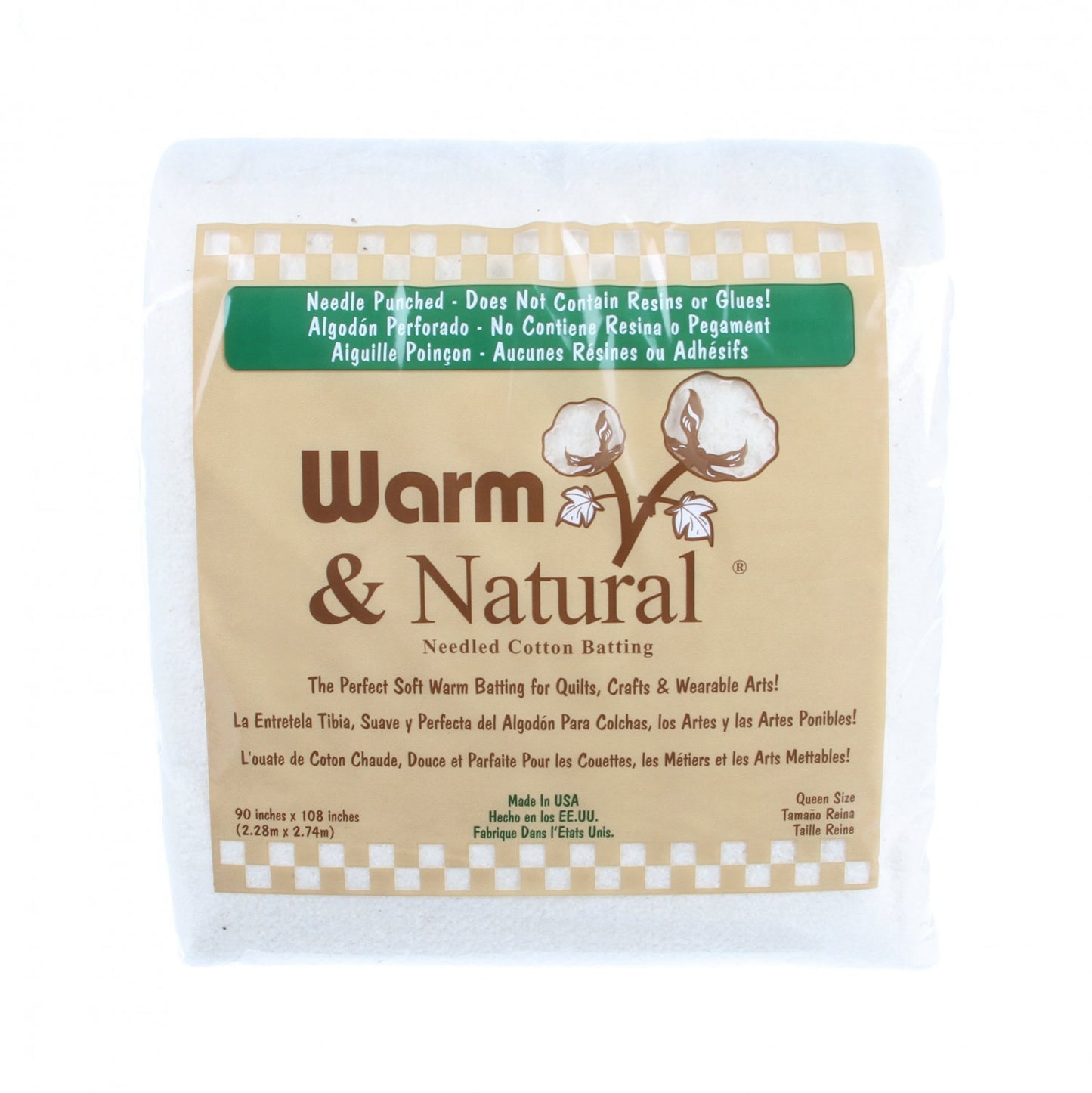 Warm & Natural Cotton Batting 90in x 108in 2341WN