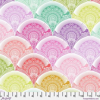 Prince Charming Deja Vu Snail Scallop Sugarrush PWTP277.Sugarrush Fabric by Tula Pink