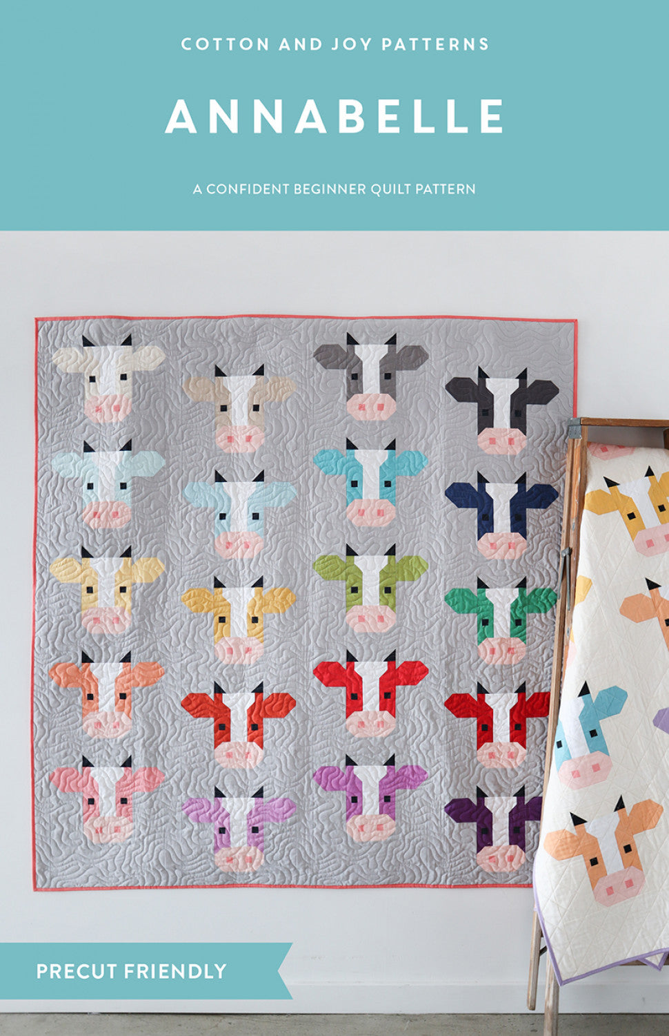 Annabelle by Gran Gulick Featuring Tula Pink Essential Solids Bed Sized 82" x 94” Light Quilt Kit