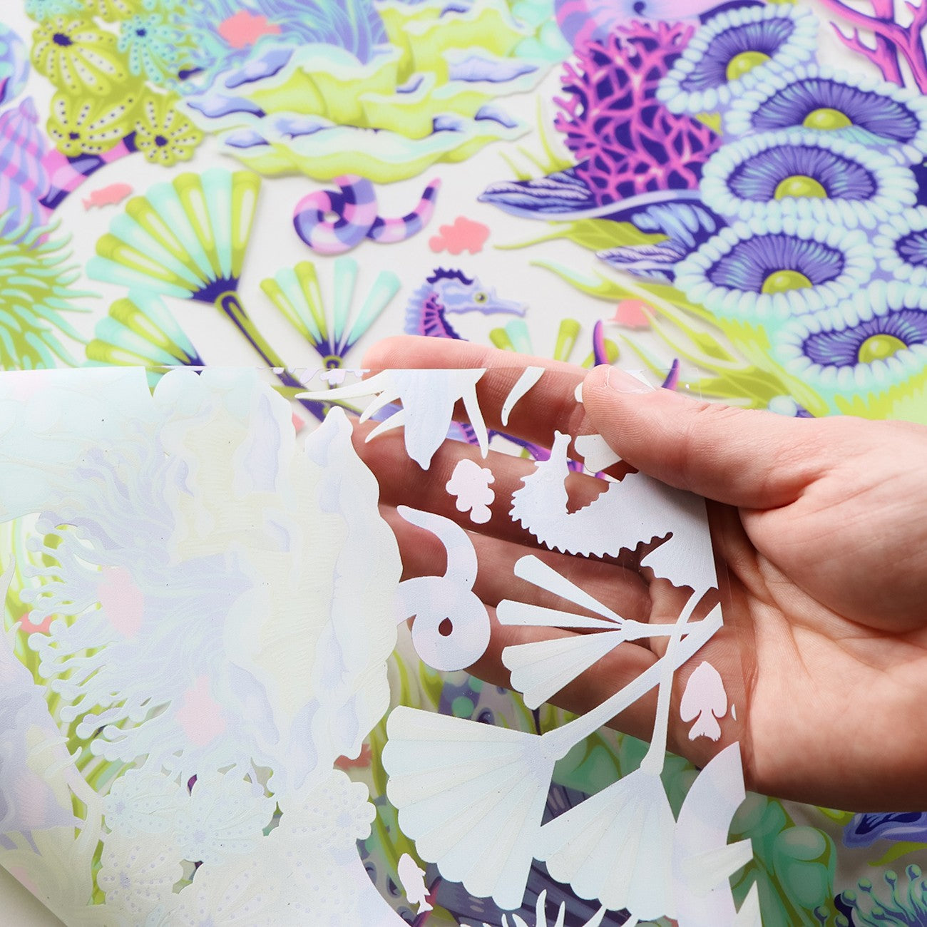 Preorder May 2026: Tula Pink Floral Reef Sallie Tomato: Reef What You Sew Vinyl 1/2 Yard Cut