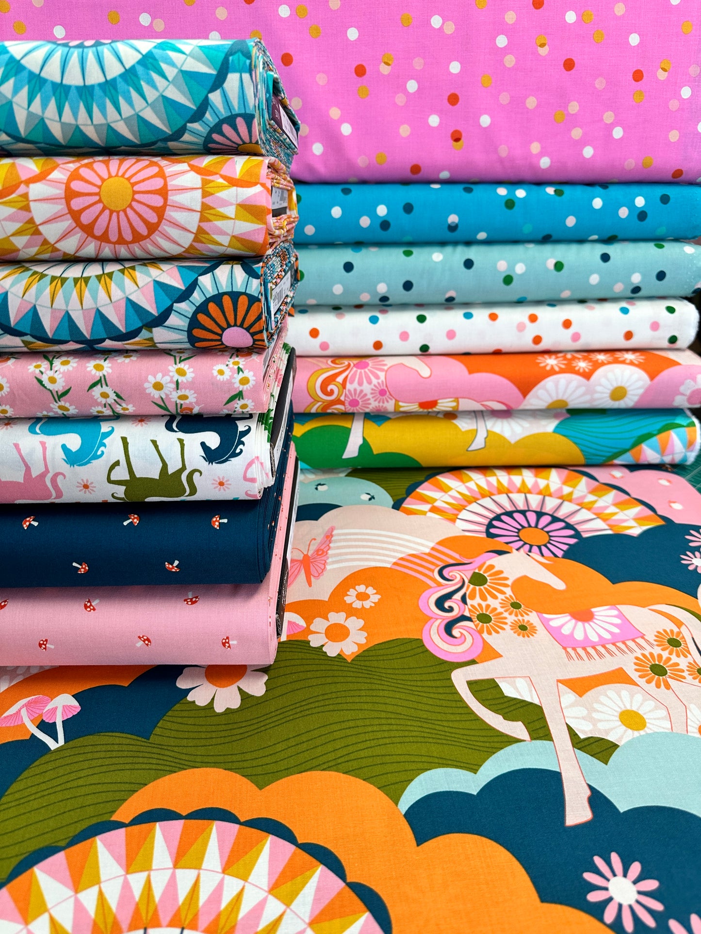 Carousel by Melody Miller of Ruby Star Society Spritz Dark Turquoise RS0096.15 Cotton Woven Fabric