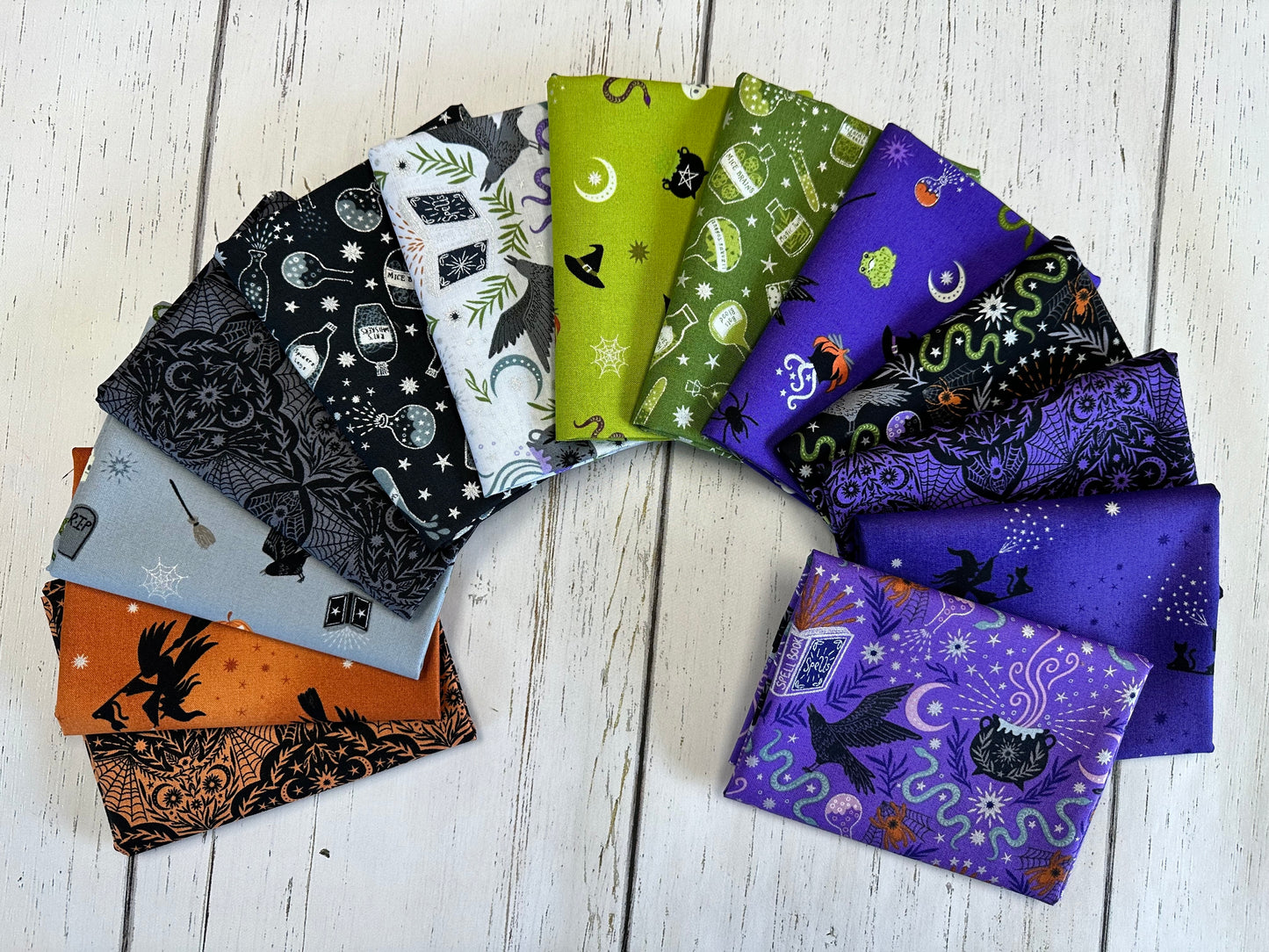 Cast A Spell Floral Bat Purple A720.2 Cotton Woven Fabric