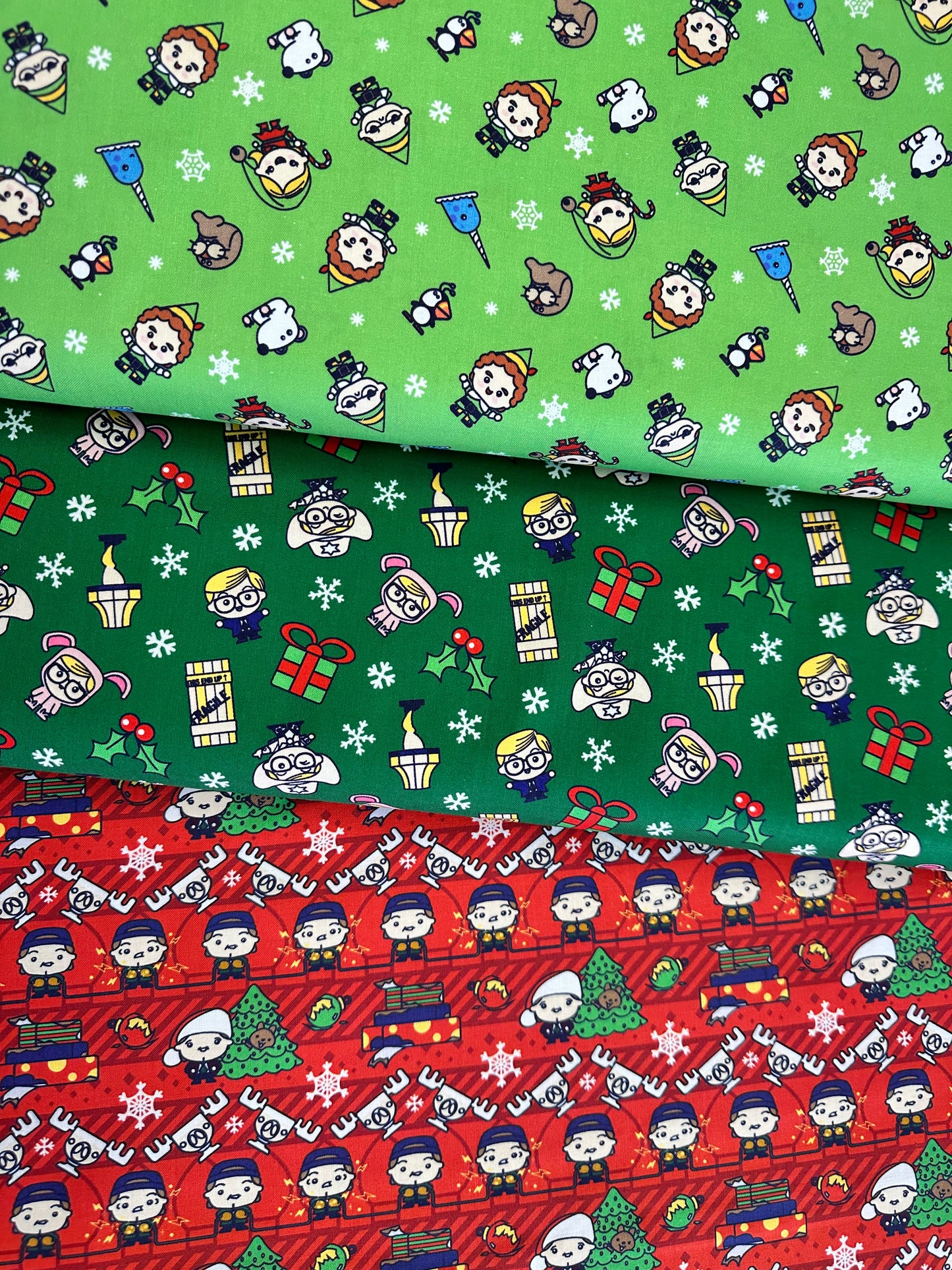 Licensed Character Winter Holiday IV Chibi A Xmas Story Green 23140120-02 Cotton Woven Fabric