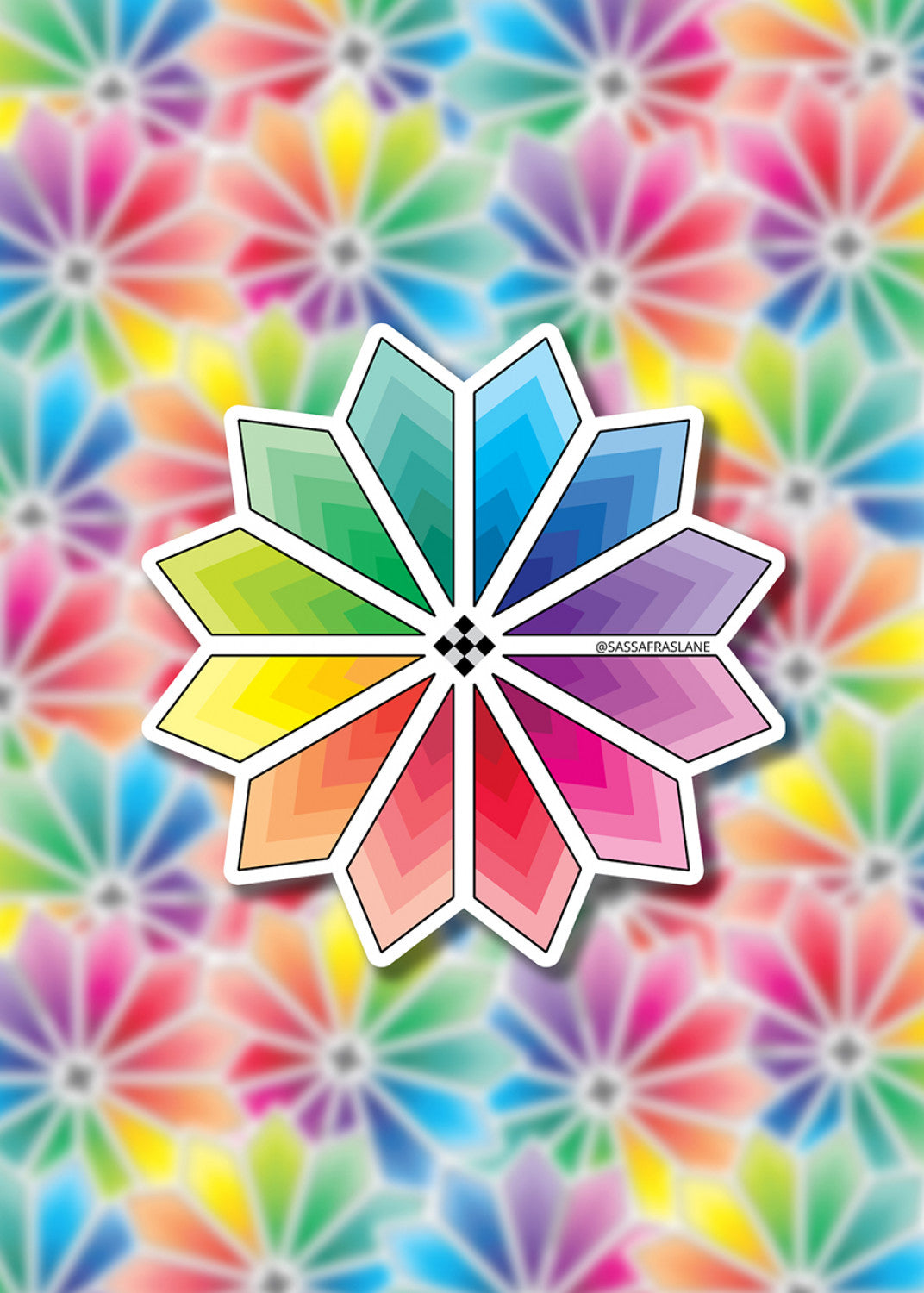 Vinyl Sticker Colorburst Quilt Block Stickers SASSSTICK-COL