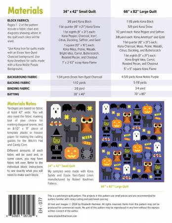 Happy Halloween by Elizabeth Hartman Quilt Pattern EH077