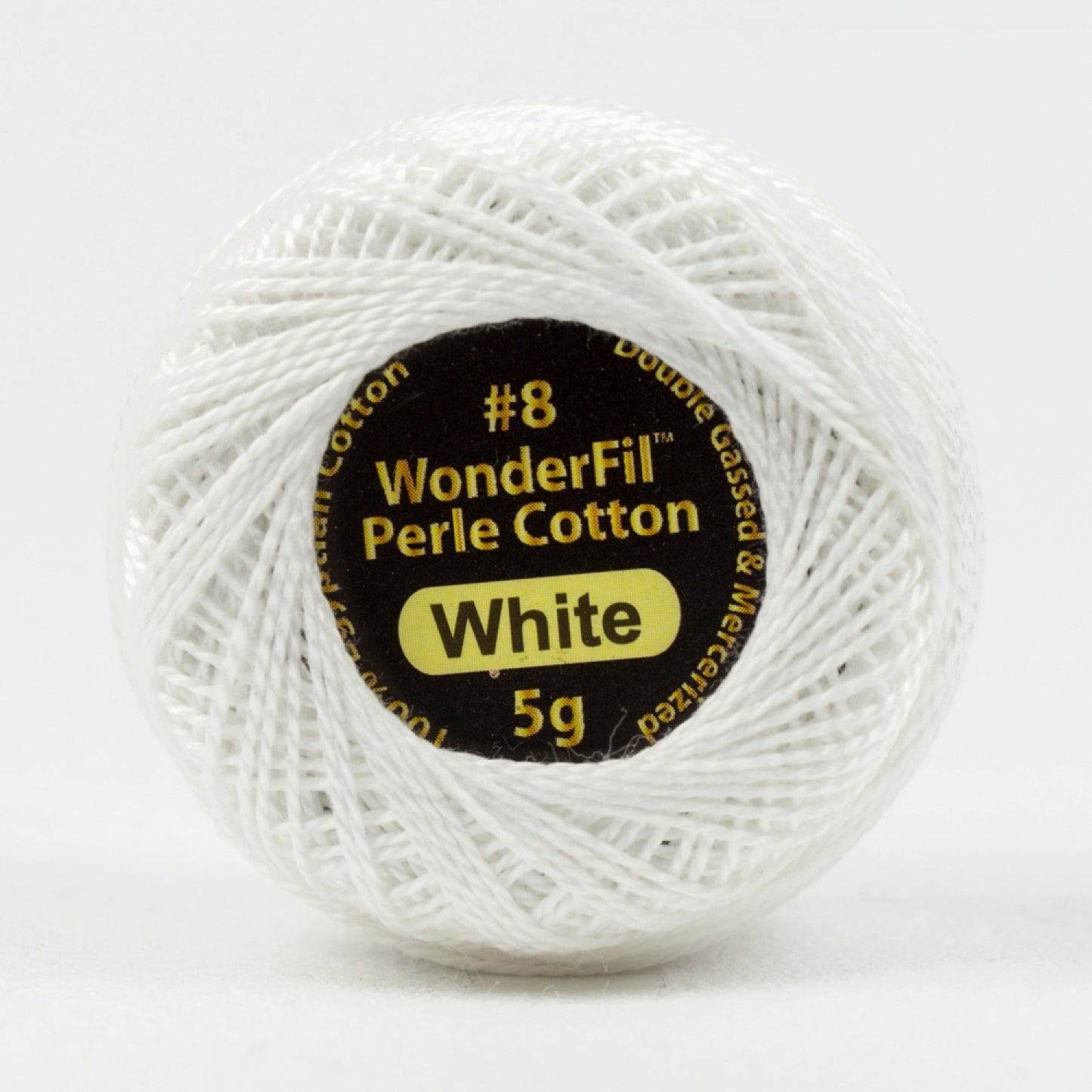 8wt 5-Gram Solid Perle Cotton Ball 42yd White EL5G-100