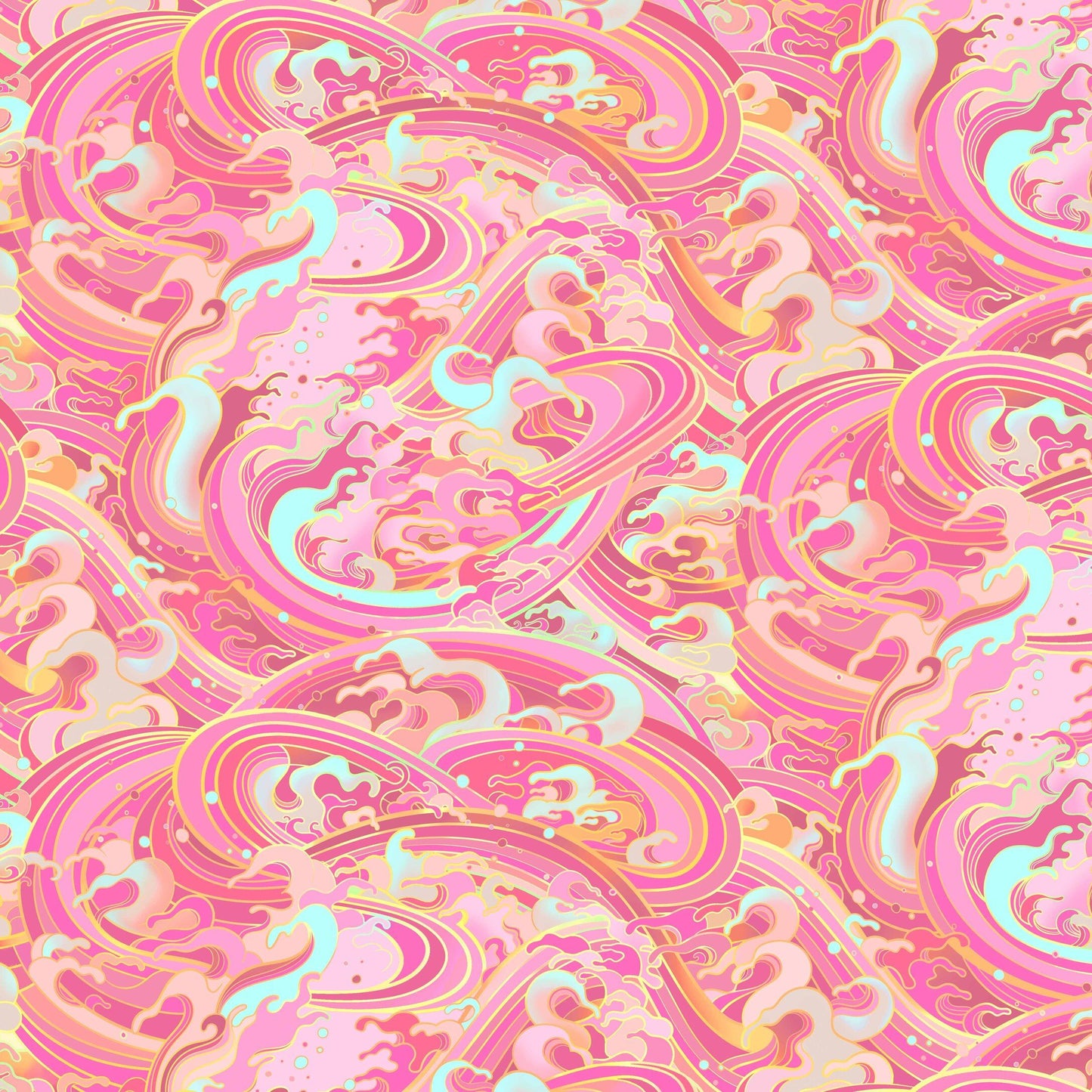 Divine Oceania by Aimee Stewart Rolling Wave DDC12608-Pink Cotton Woven Fabric