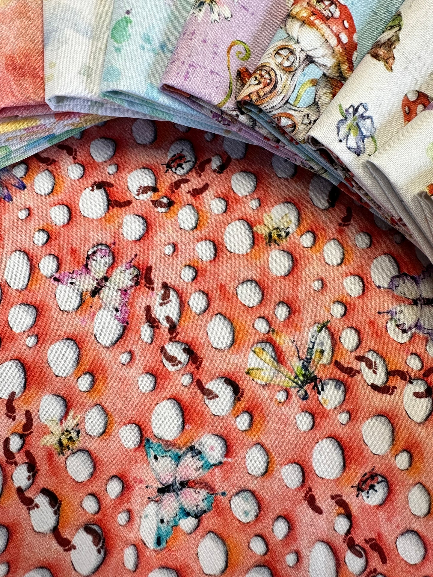 Fairy Garden by Sillier than Sally Designs Mushroom Top    FAIG5158-R Cotton Woven Fabric