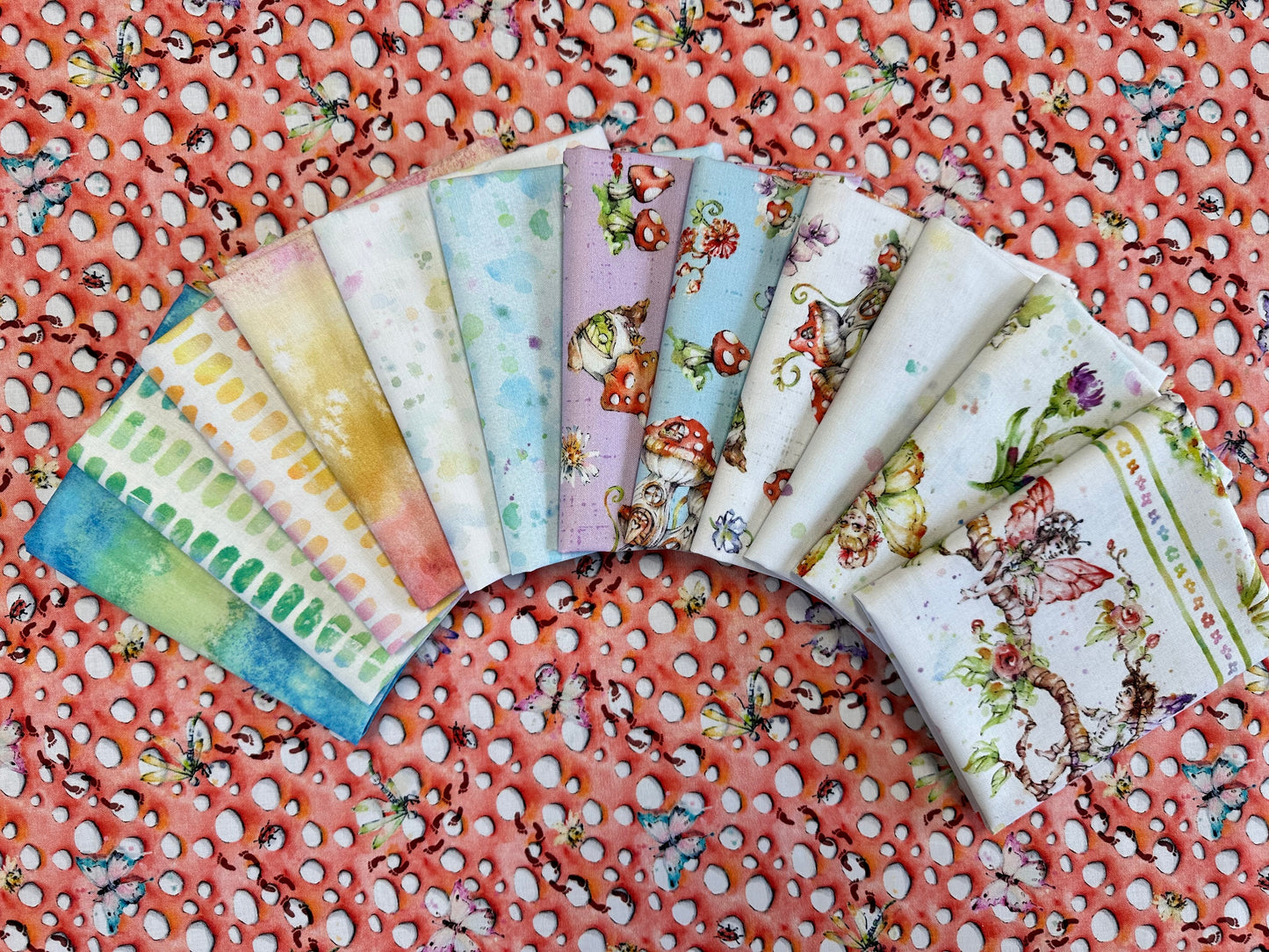 Fairy Garden by Sillier than Sally Designs Set Paint Stokes    FAIG5161-BG Cotton Woven Fabric