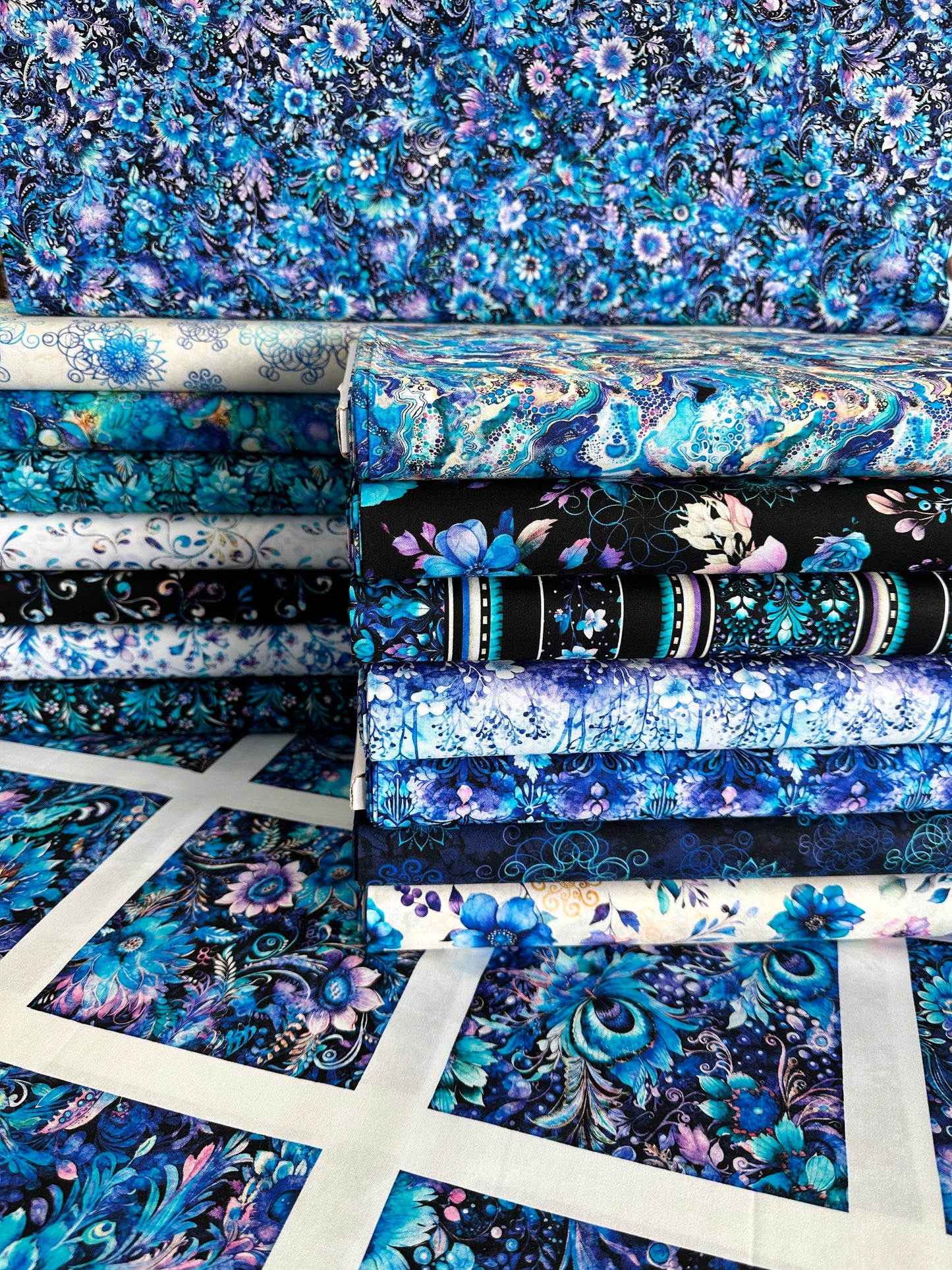 Fantasia by Dan Morris Floral Swirl Black 30970J Cotton Woven Fabric