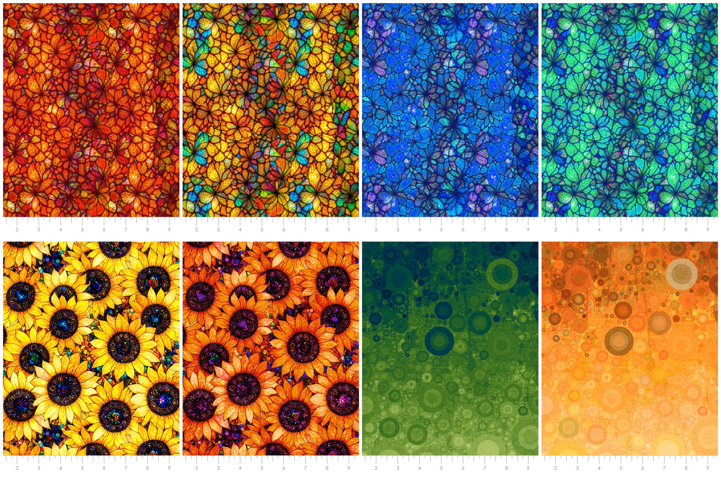 PREORDER ITEM - EXPECTED AUGUST 2025: Sonny in the Sunflowers by Peggy Collins Collection Fat Quarter Bundle of 8 Prints (panel is not included) Sonny Bundle