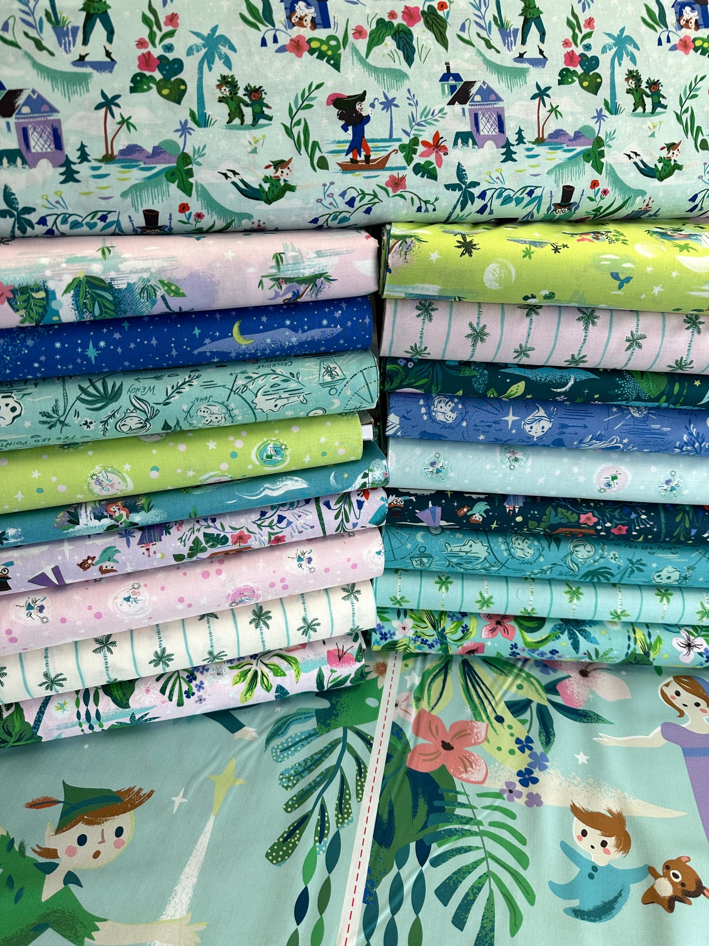 Forever Neverland by Jill Howarth Mermaid Lagoon Lemongrass C15901-LEMONGRASS Cotton Woven Fabric