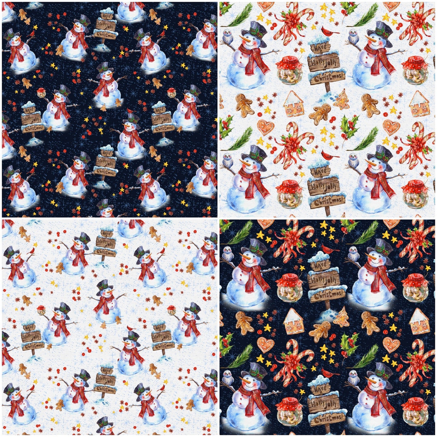 Frosty Delights Fat Quarter Bundle of 4 Prints Cotton Woven