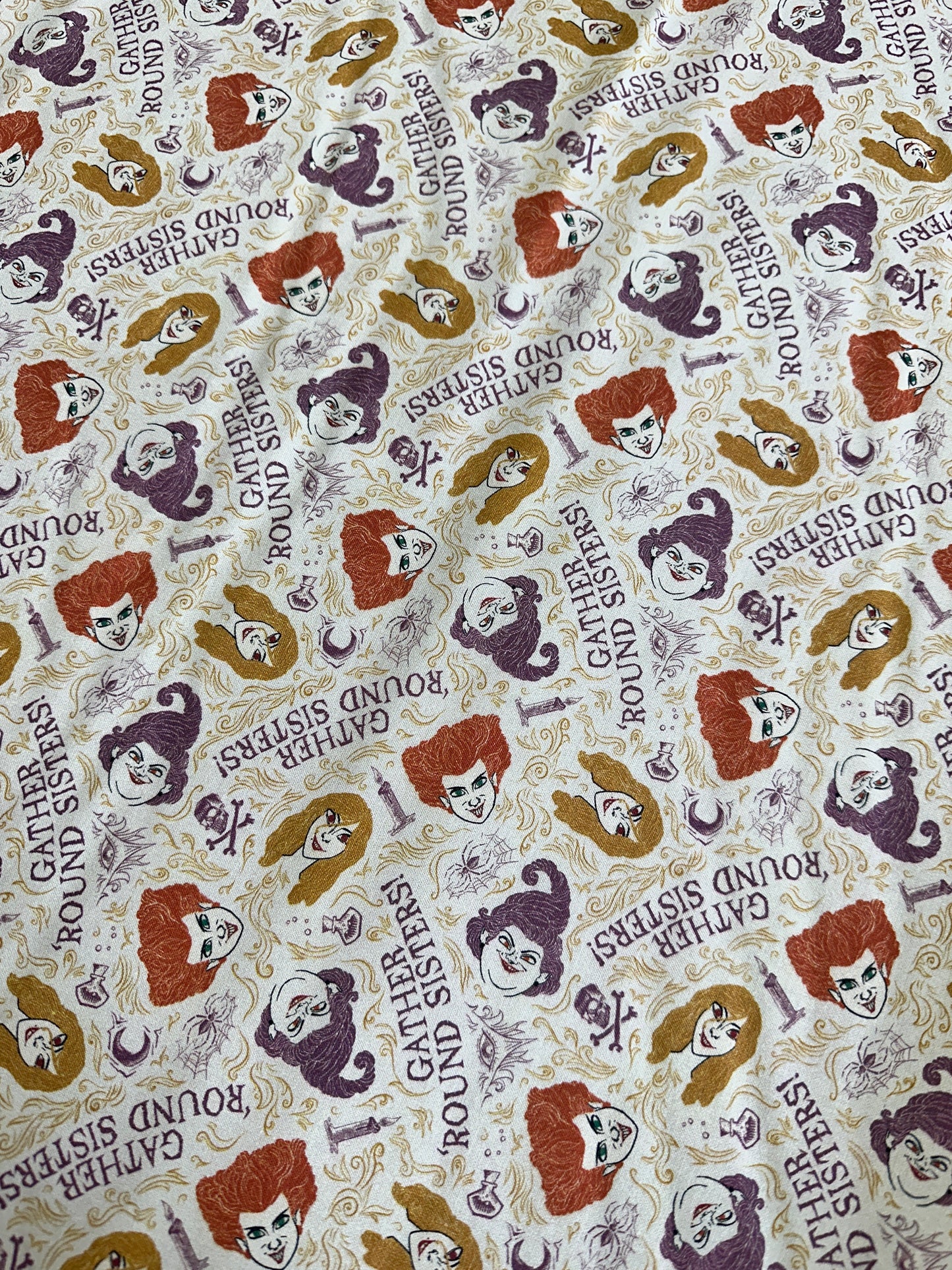 Licensed Hocus Pocus Hocus Pocus Gather Around Sisters Cream 85480101-1 Cotton Woven Fabric