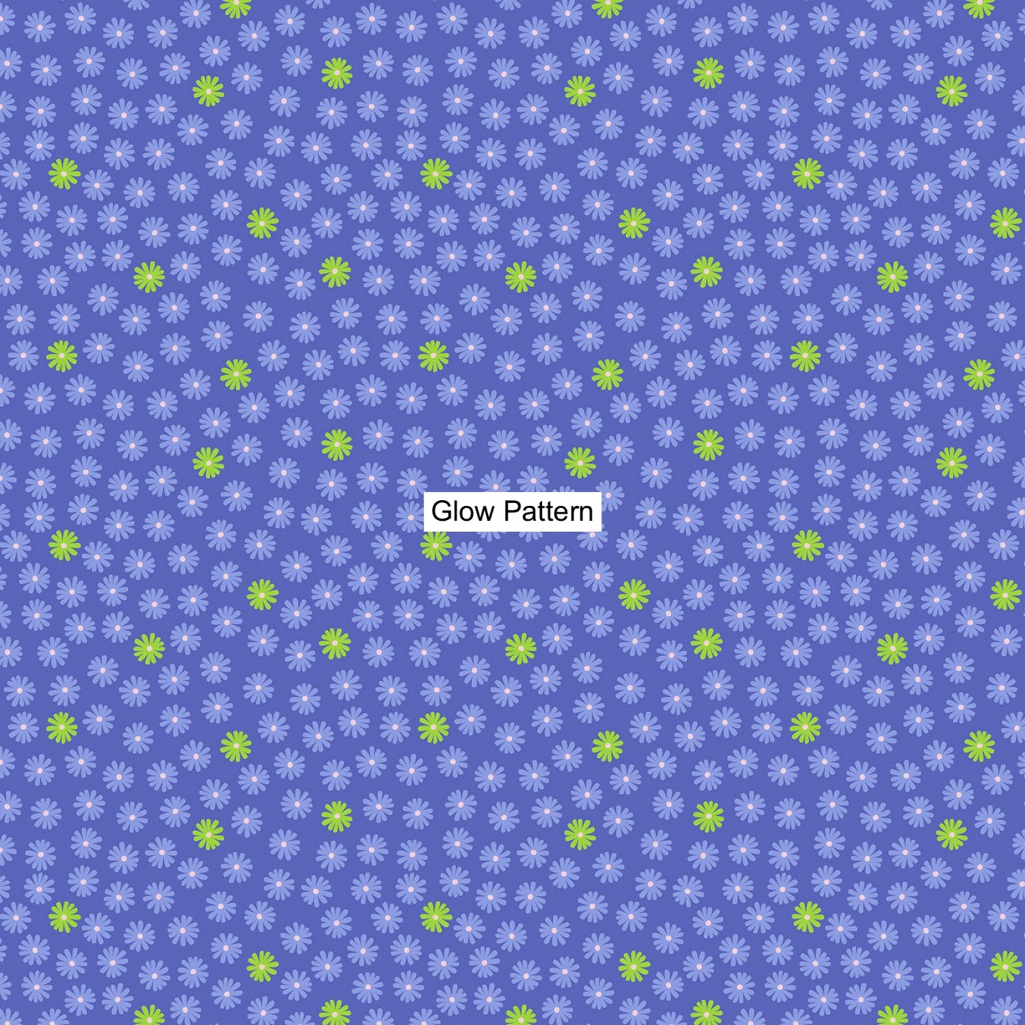 Glow Fairies (Glow in the Dark) Tiny Glow Daisy on Preiwinkle A869.3 Cotton Woven Fabric