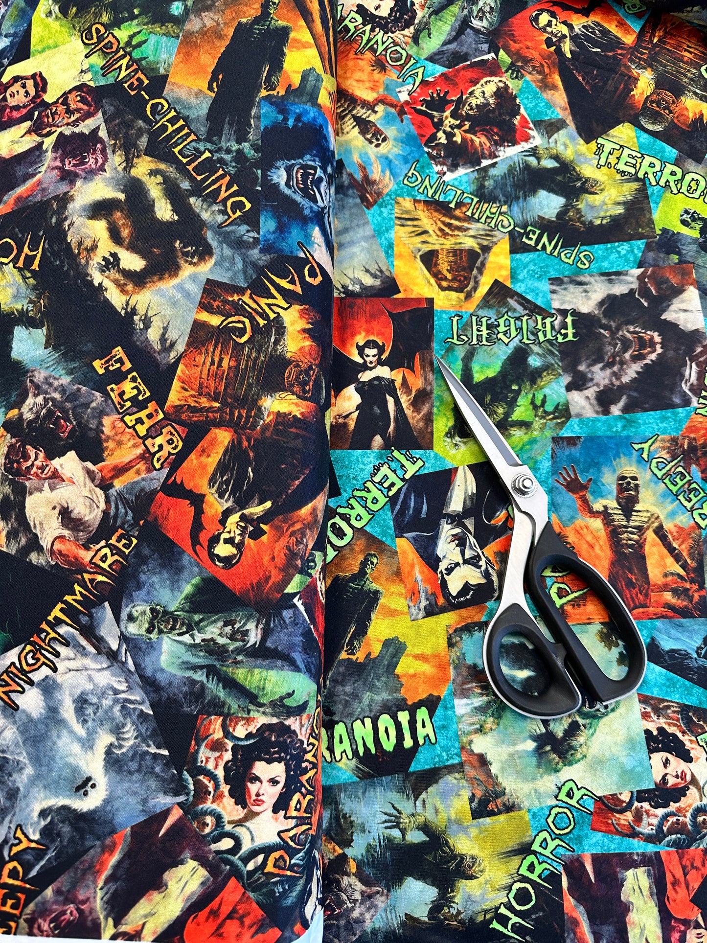 Gotta Have it by Morris Creative Group Classic Movie Monsters Black 31184J Cotton Woven Fabric