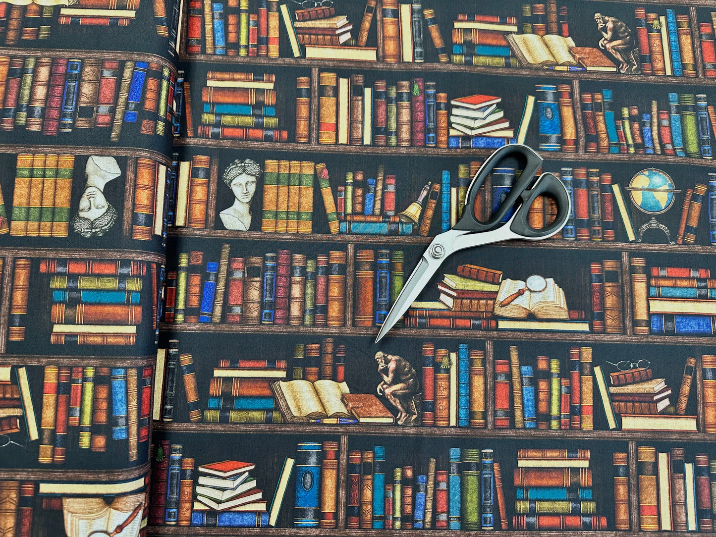 Grab Bag by Morris Creative Group Library Book Stripe Black 31462J Cotton Woven Fabric