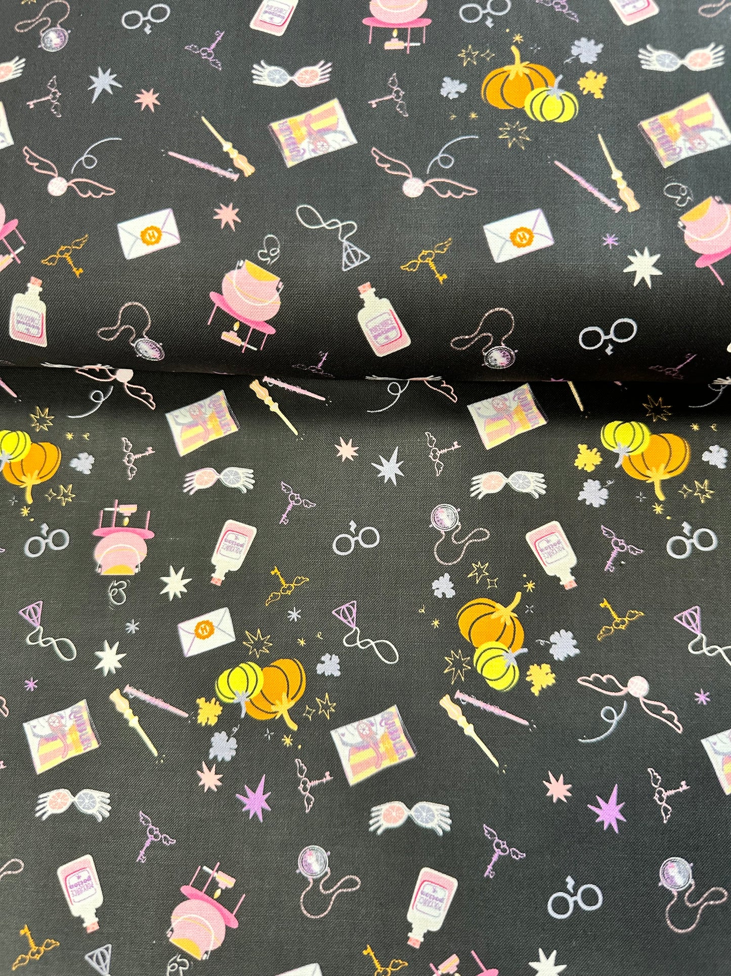 Licensed Character Halloween IV Spooky Hogwarts Black 23800892-01 Cotton Woven Fabric