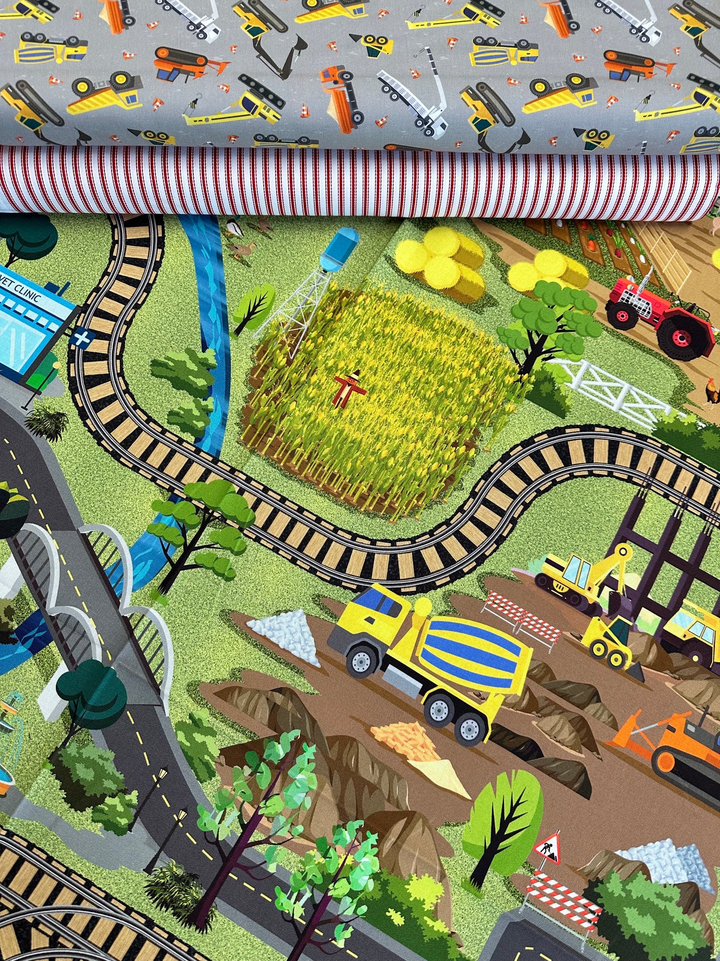 Let's Go Digital 36" Panel Playmat Canvas Multi Color Y4462-55 Cotton Woven Panel