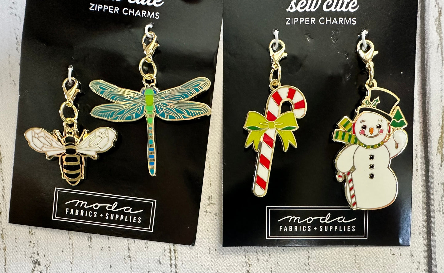 Cathe Holden Sew Cute Frosty (Snowman & Candy Cane) Zipper Charms CH130